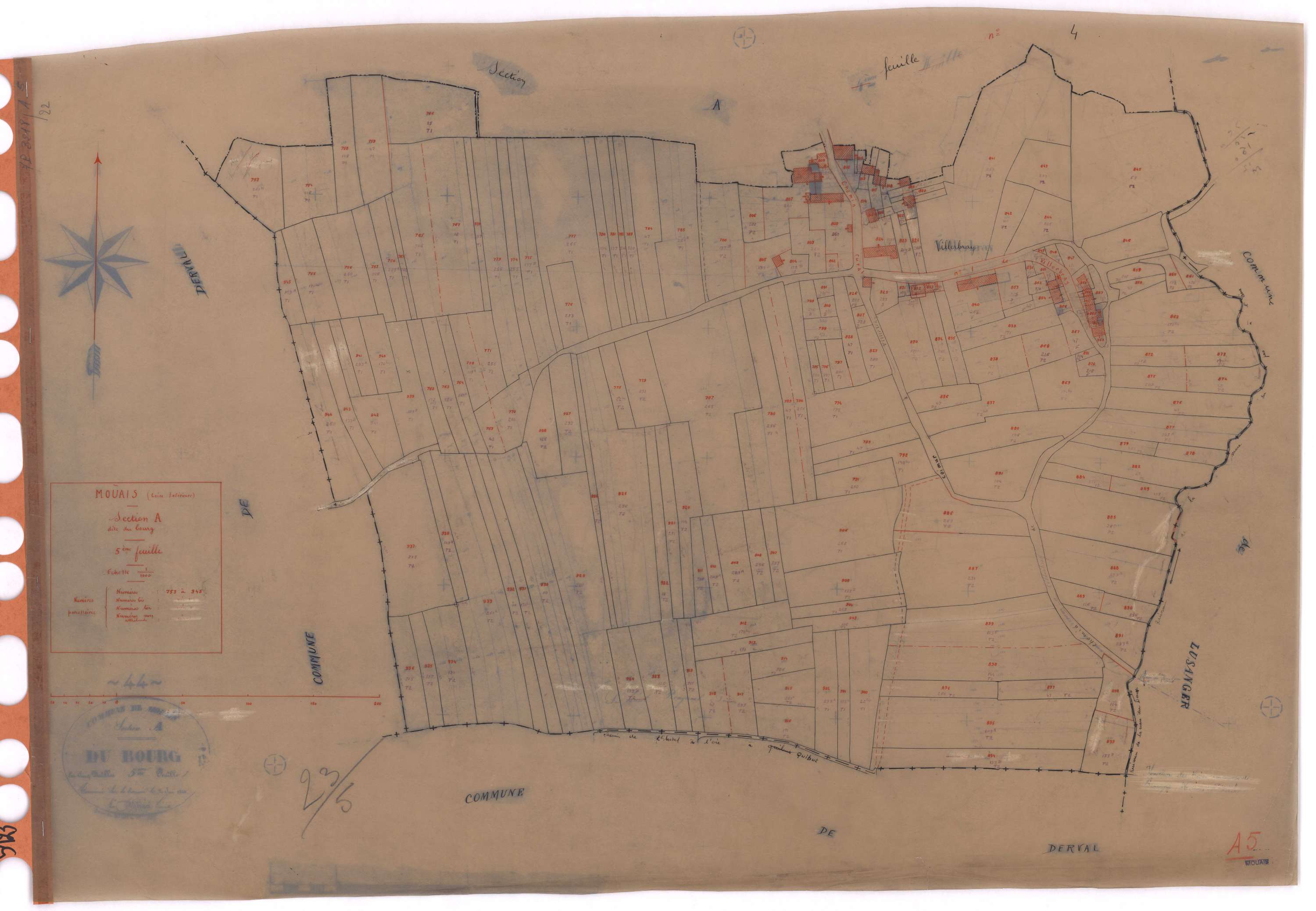 Mouais - Section A5 Bourg (section du) ; 753-945
