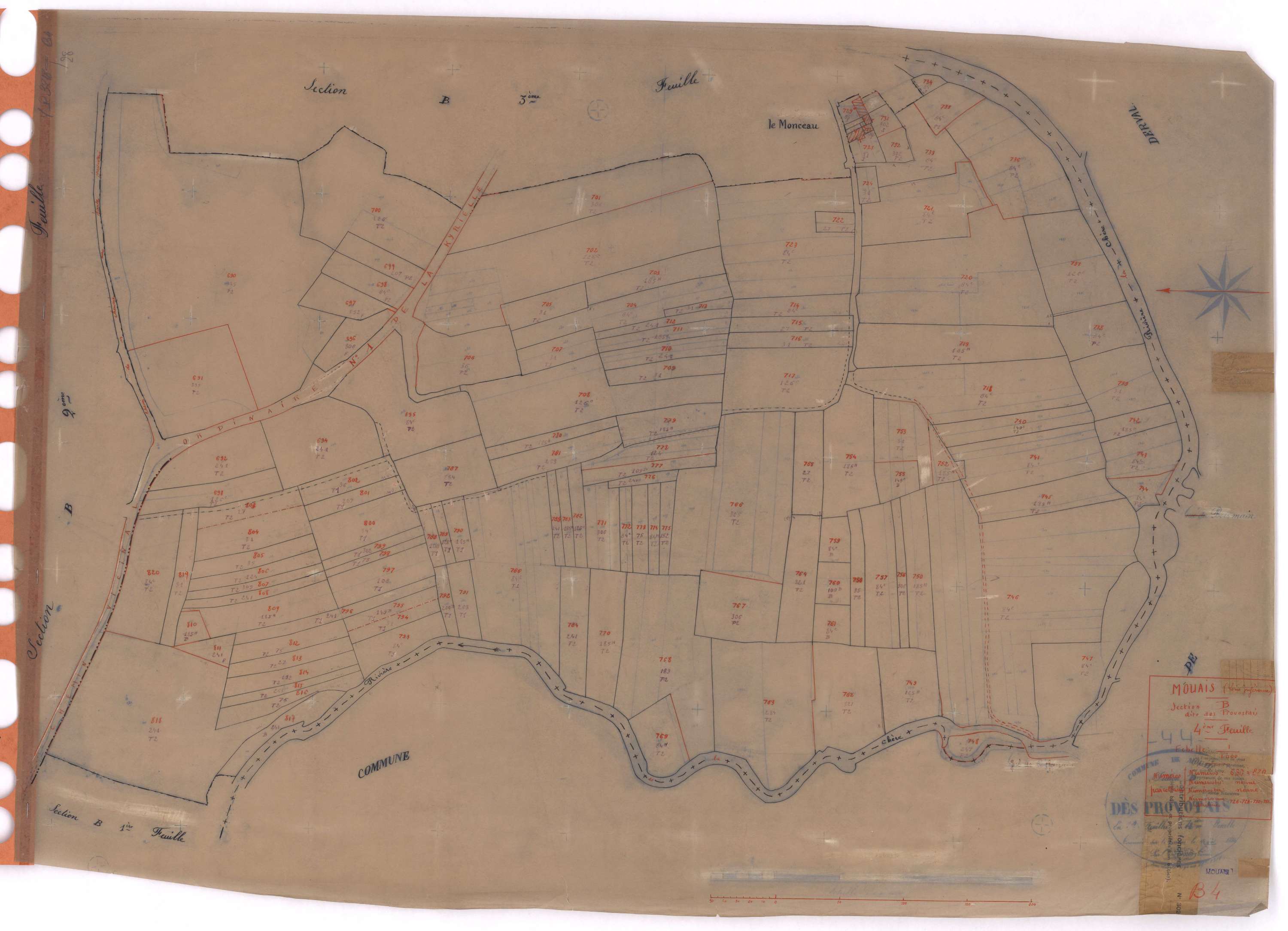 Mouais - Section B4 Provostais (section des) ; 690-820