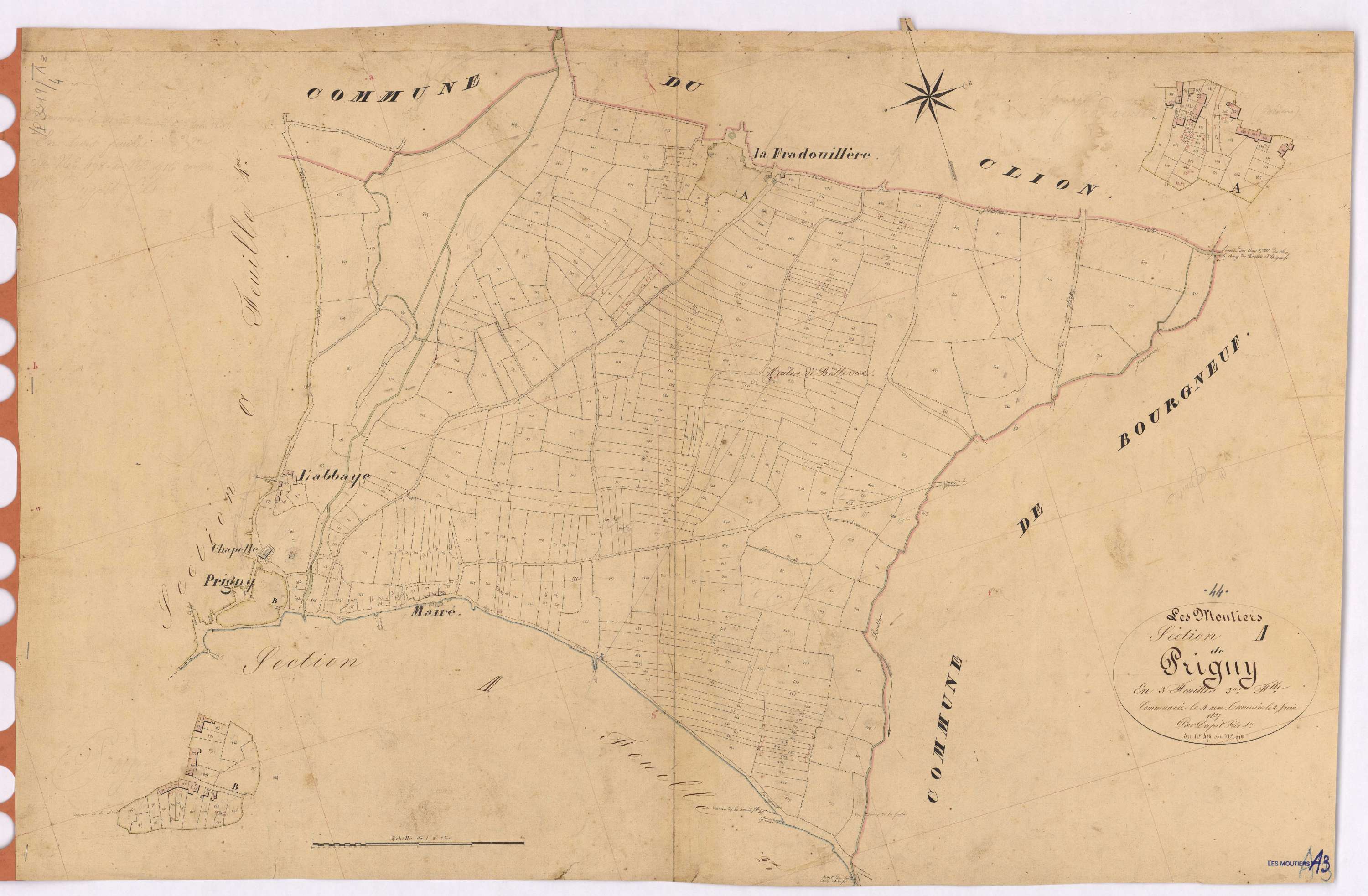 Moutiers-en-Retz - Section A3 Prigny (section de) ; 498-916