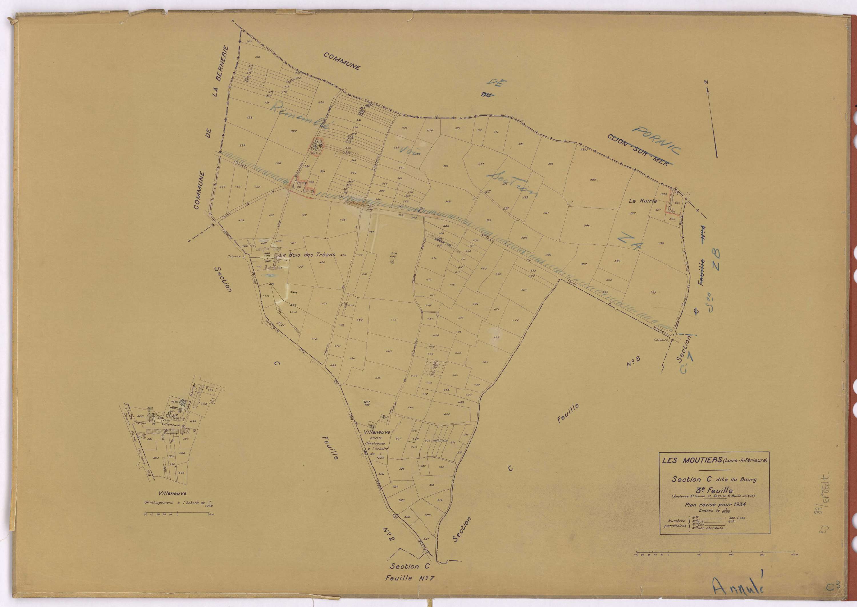 Moutiers-en-Retz - Section C3 Bourg (section du) ; 309-526