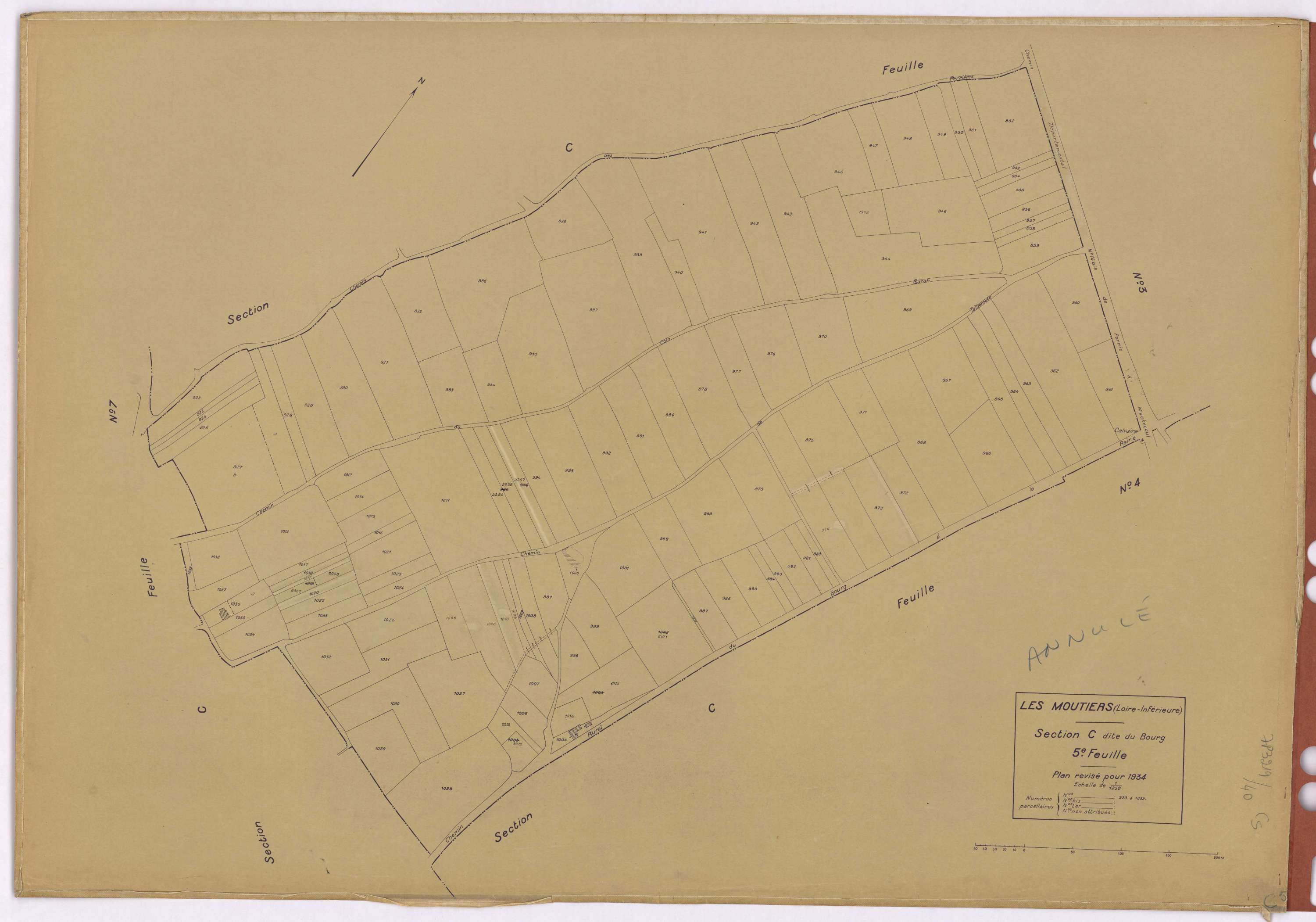 Moutiers-en-Retz - Section C5 Bourg (section du) ; 923-1039