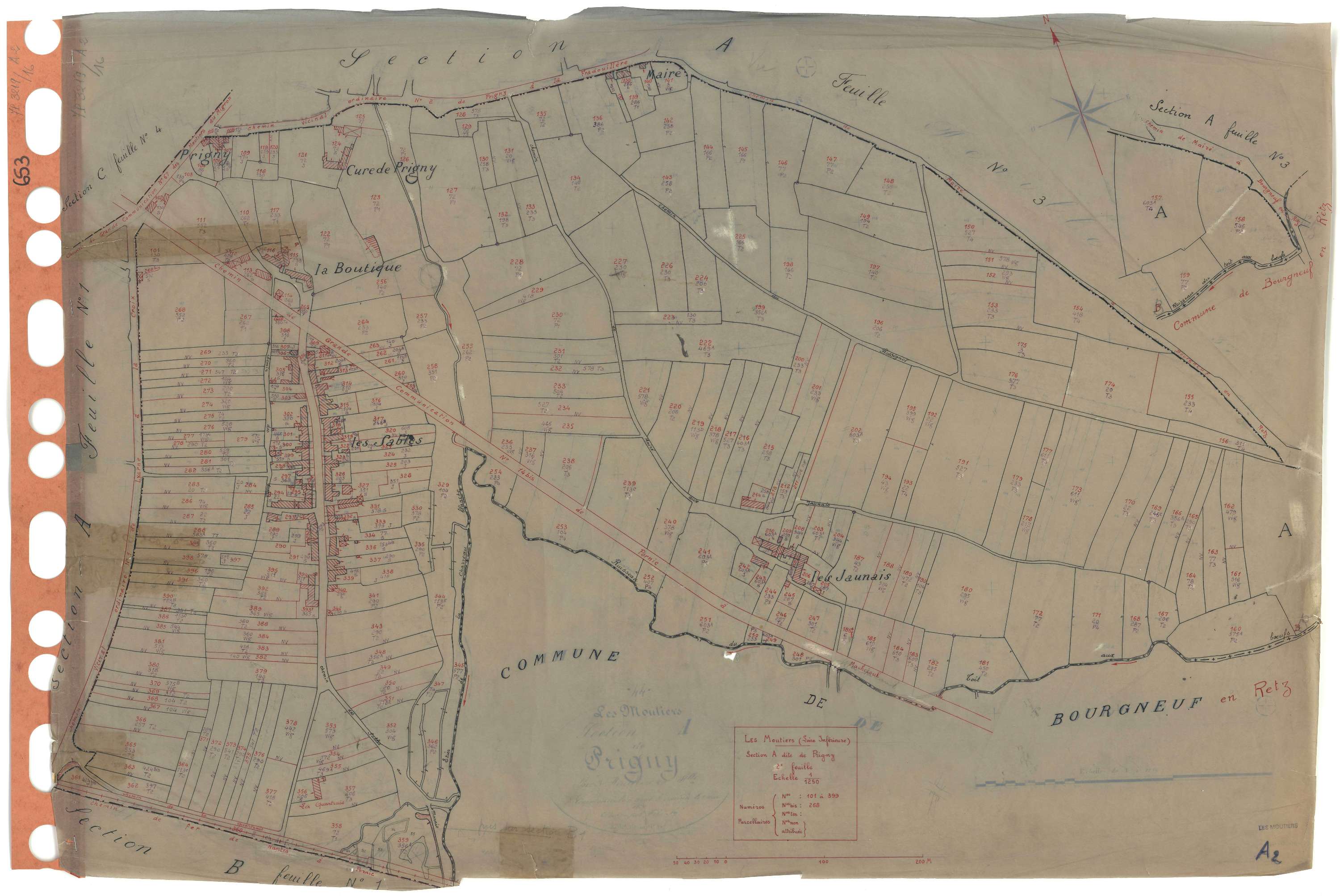 Moutiers-en-Retz - Section A2 Prigny (section de) . 101-399