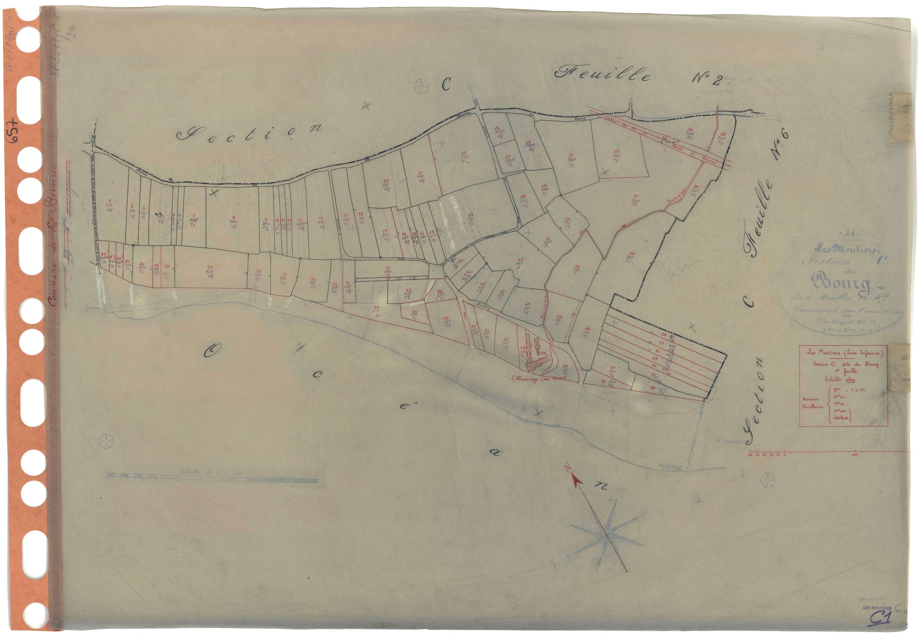 Moutiers-en-Retz - Section C1 Bourg (section du) . 1-84