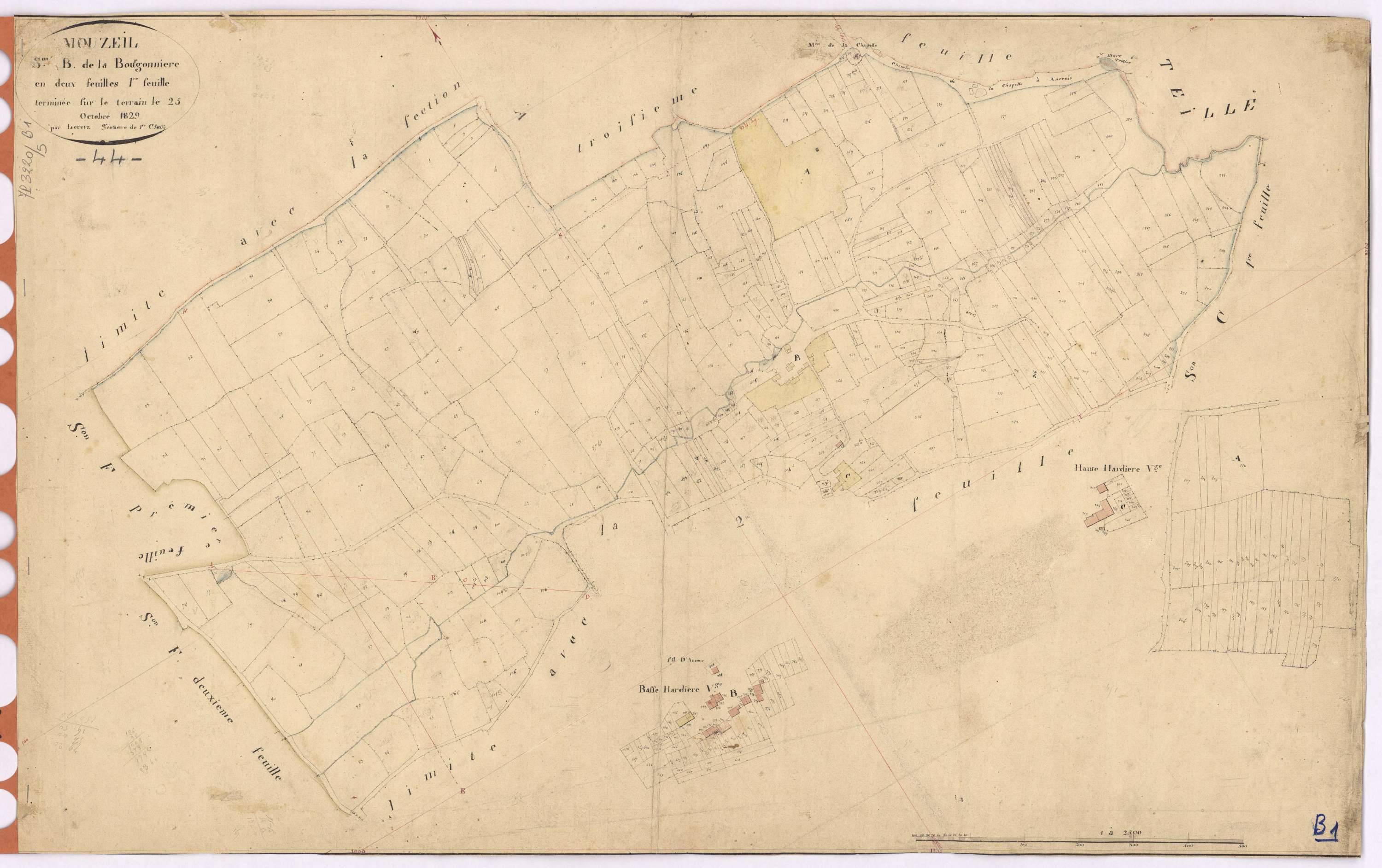 Mouzeil - Section B1 Bourgonnière (section de La)