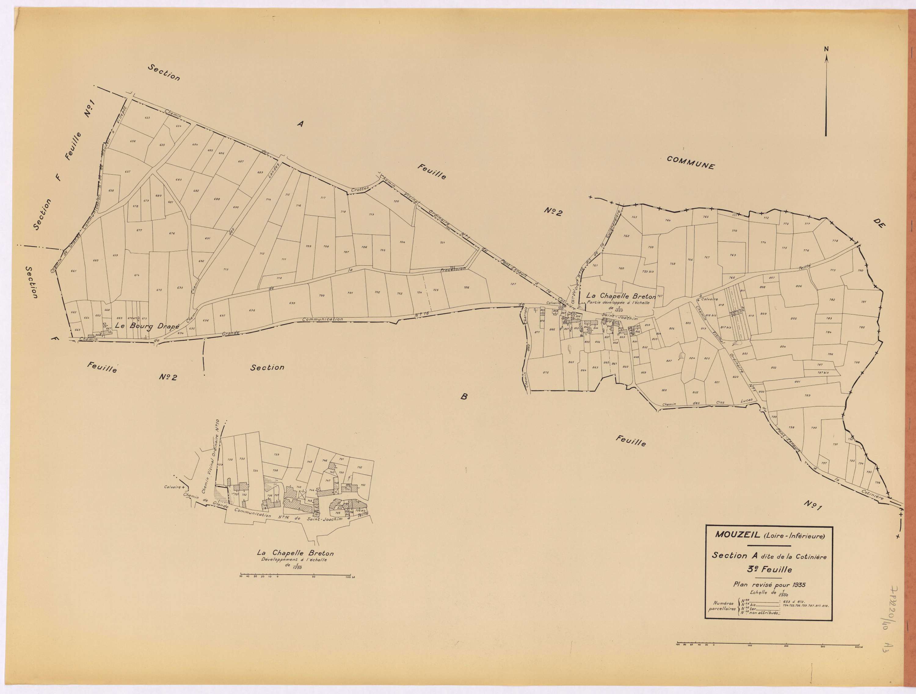 Mouzeil - Section A3 Cotinière (section de La) ; 653-872