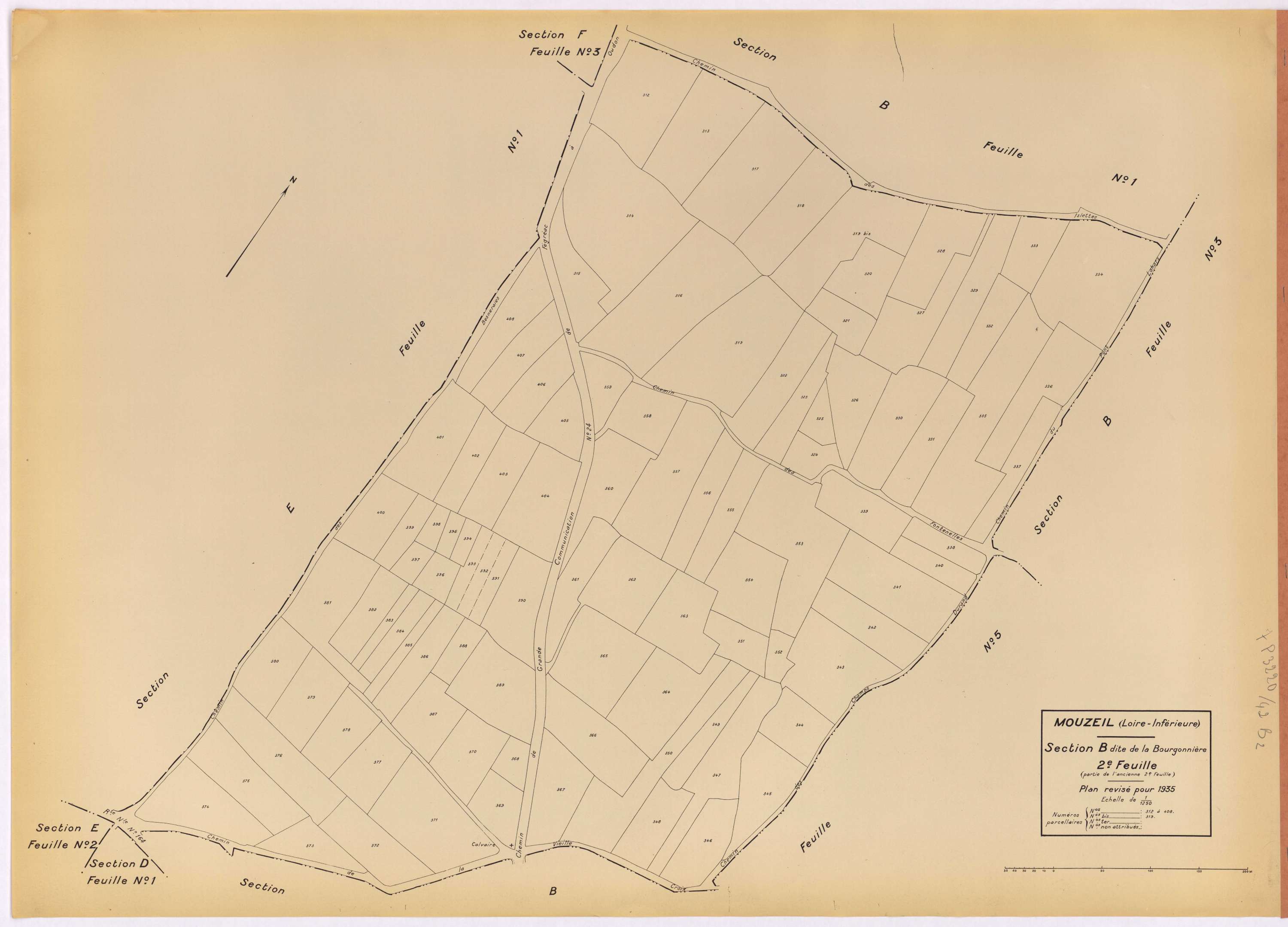 Mouzeil - Section B2 Bourgonnière (section de La) ; 312-408