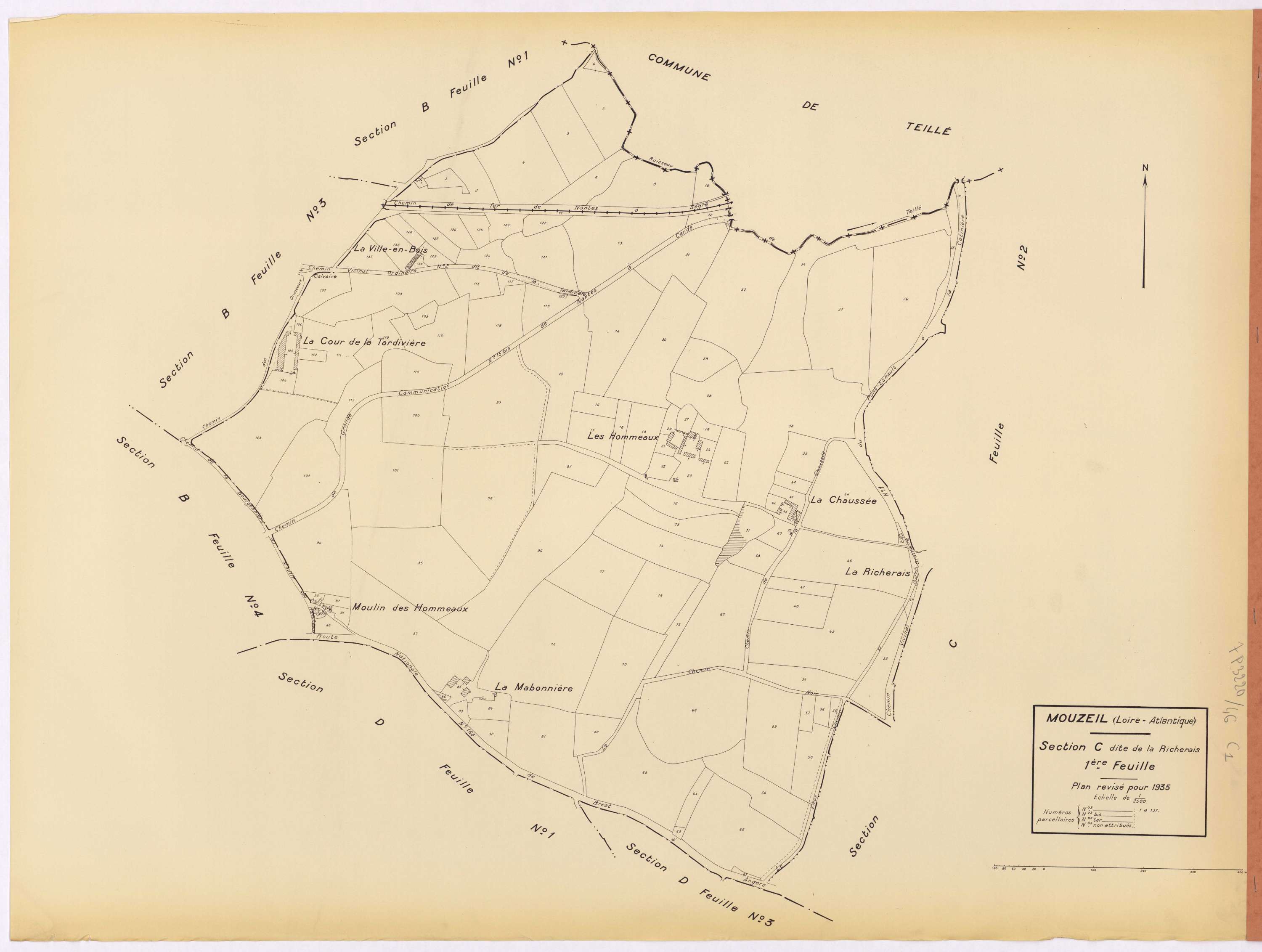 Mouzeil - Section C1 Richerais (section de La) ; 1-137