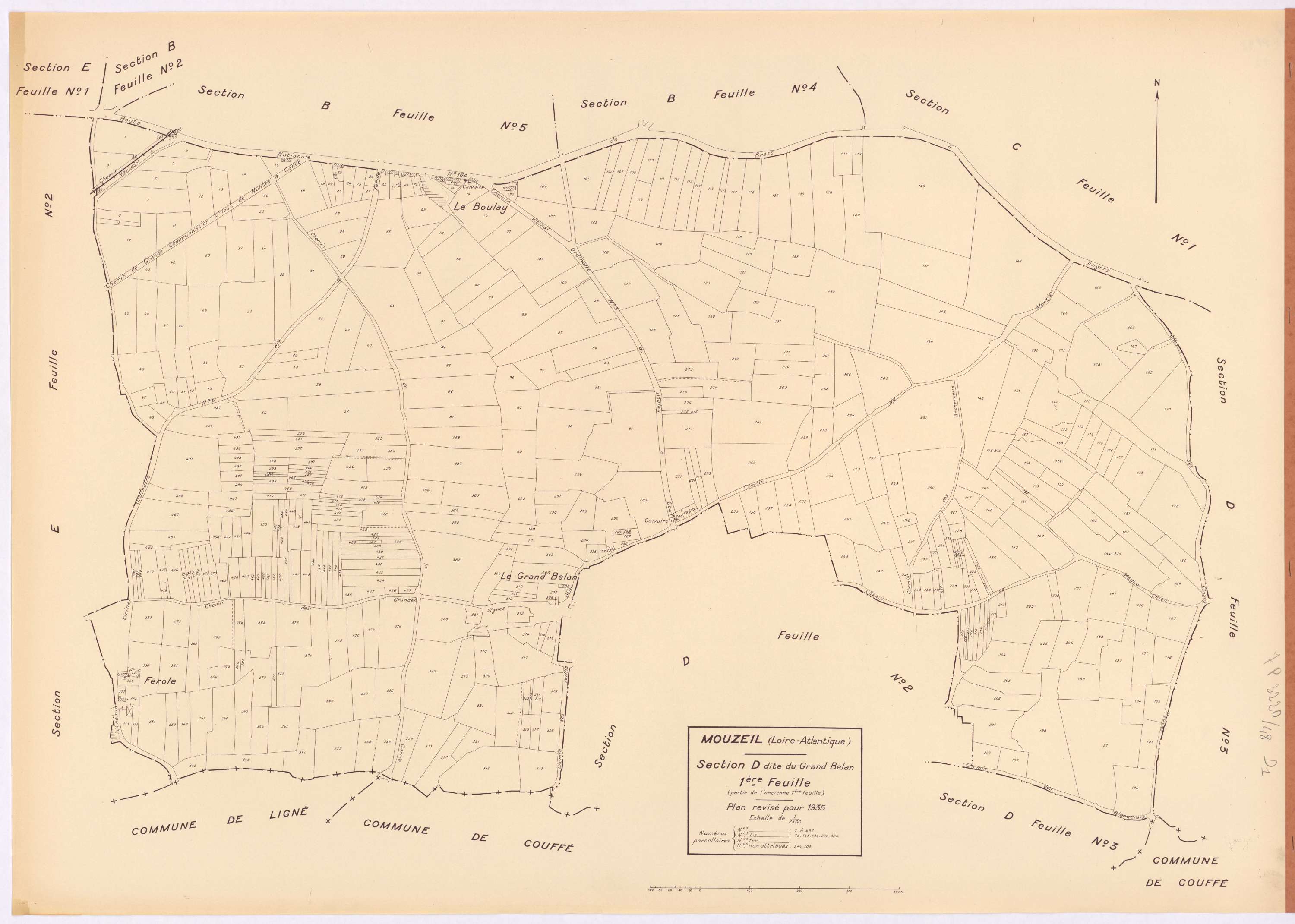 Mouzeil - Section D1 Grand Belan (section du) ; 1-497