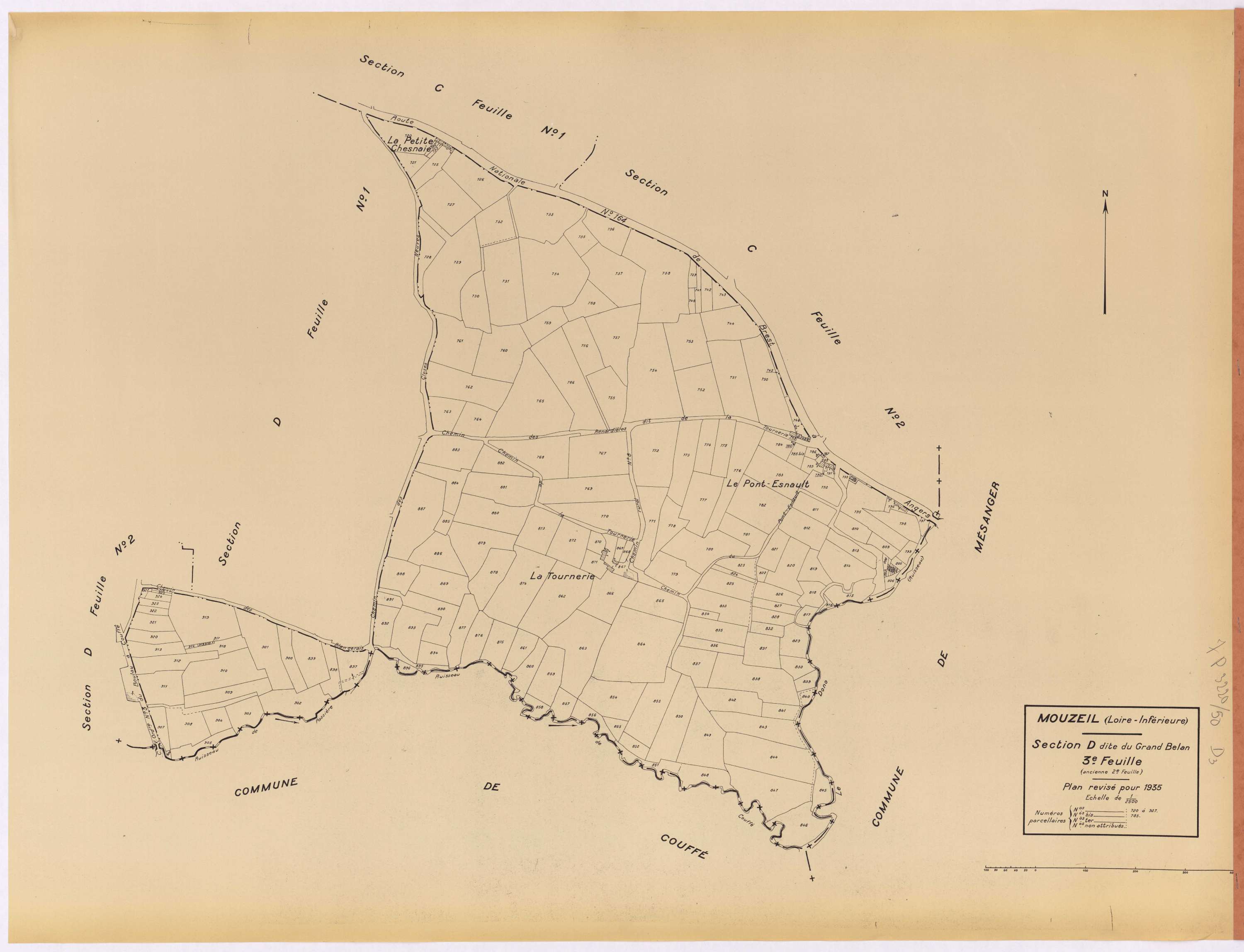 Mouzeil - Section D3 Grand Belan (section du) ; 720-927