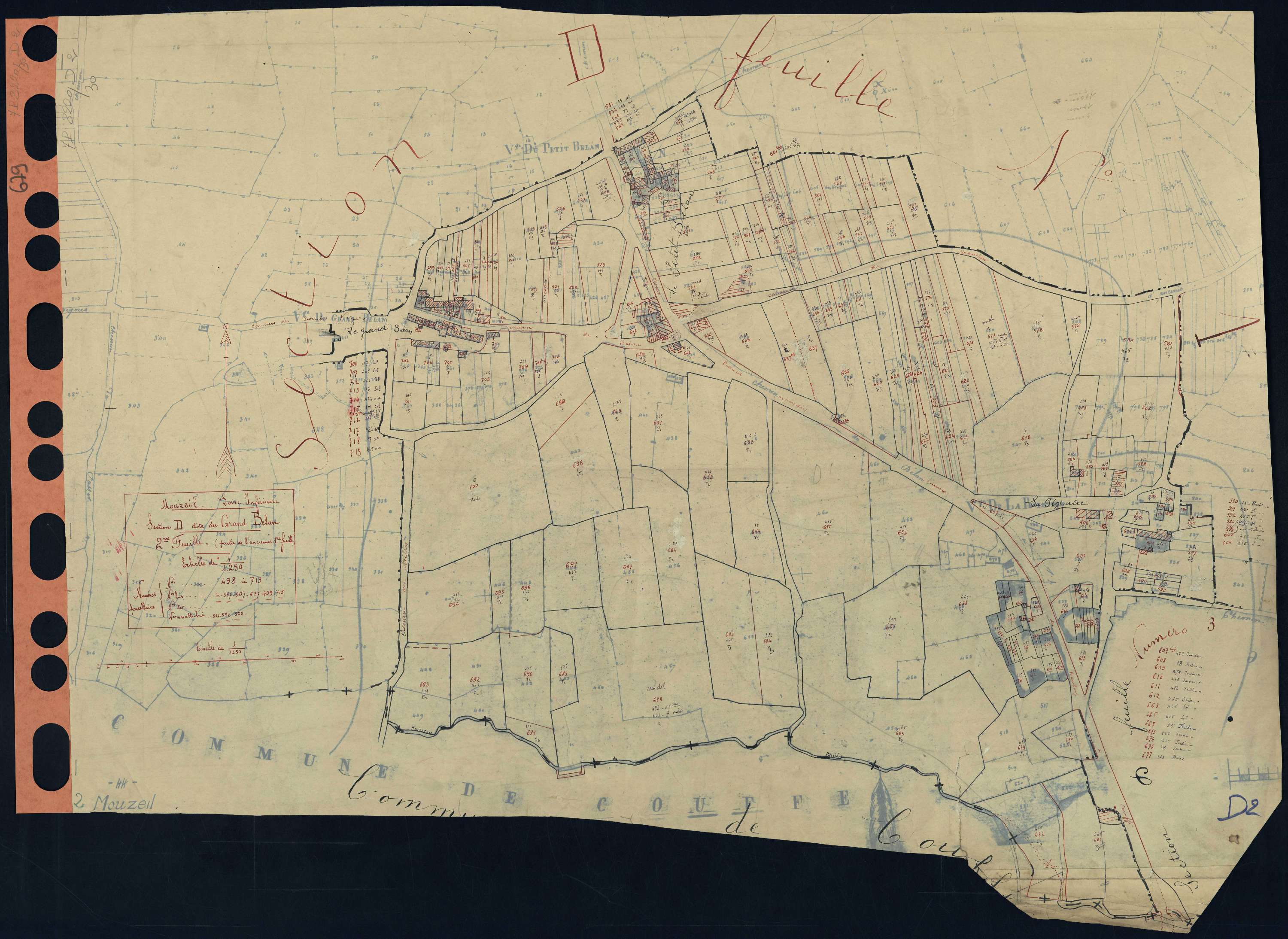 Mouzeil - Section D2 Grand Belan (section du) . 498-719