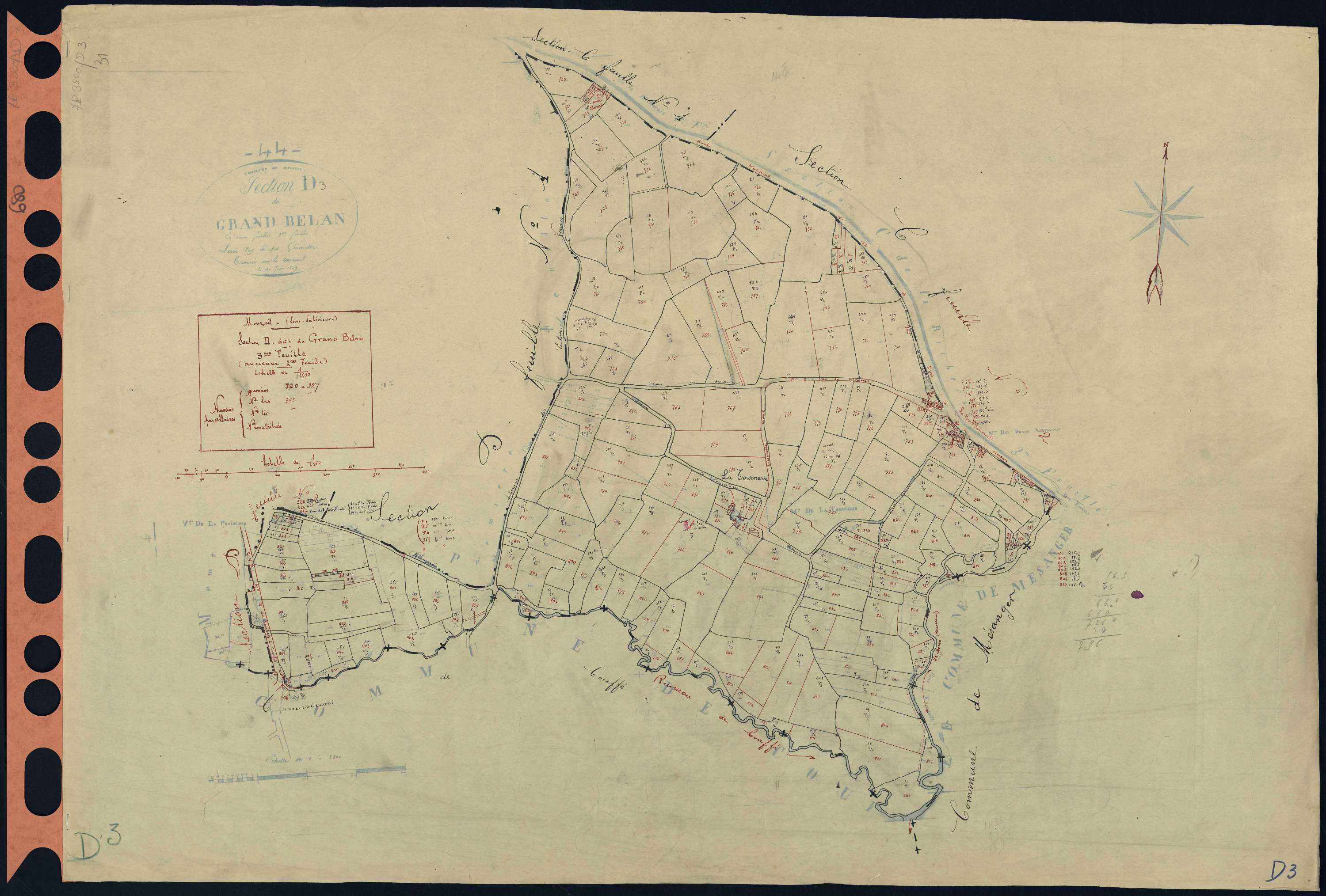 Mouzeil - Section D3 Grand Belan (section du) . 720-927