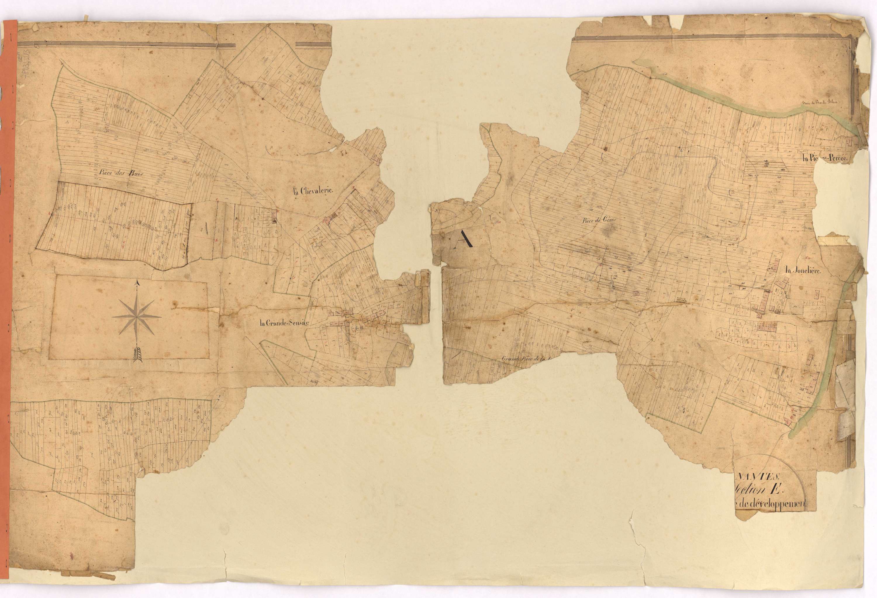 Nantes - Section E2 (développement) Angle Chaillou (section de l') ; développement de diverses parcelles