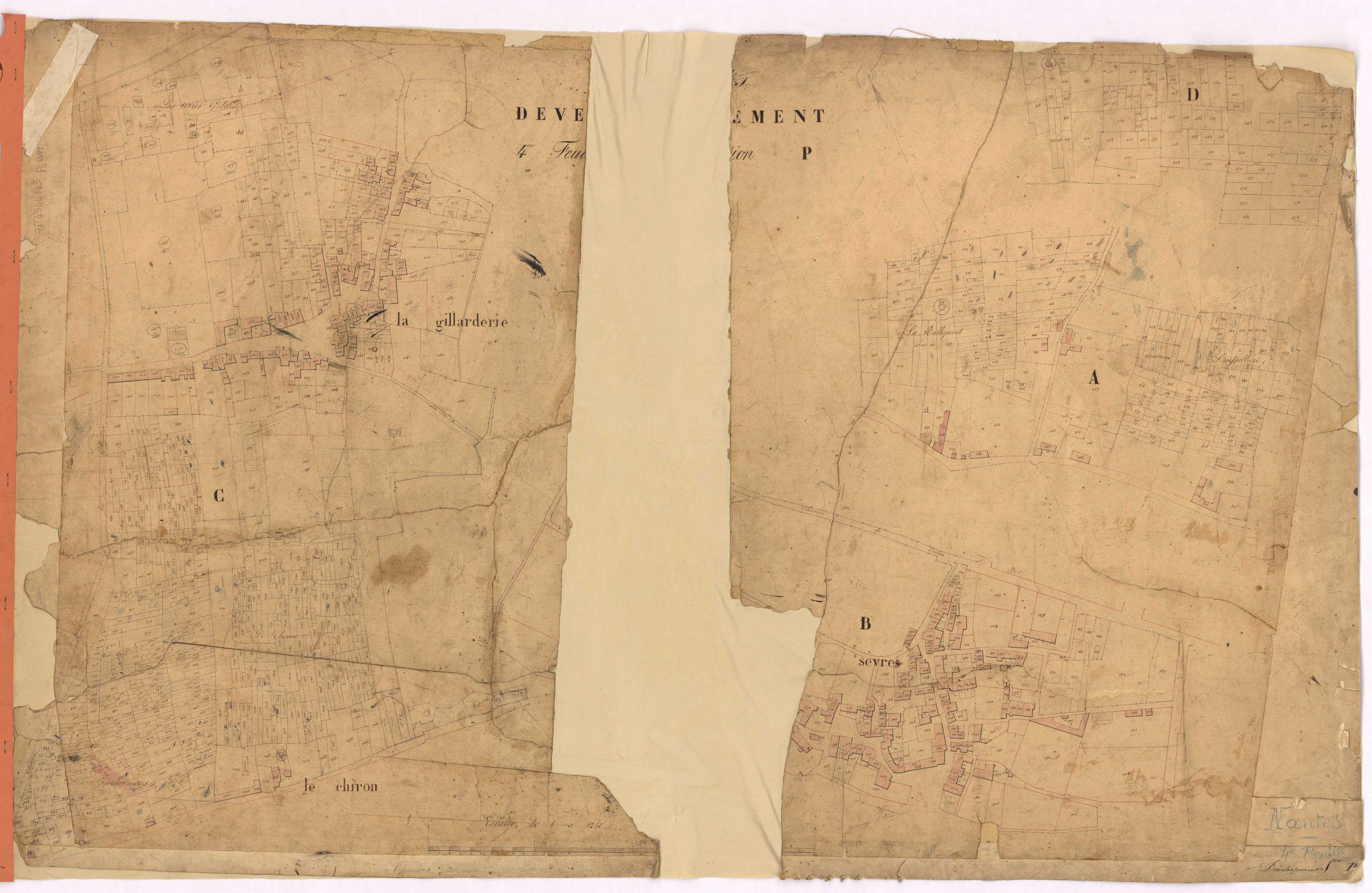 Nantes - Section P4 (développement) Saint-Jacques (section) ; développement de diverses parcelles