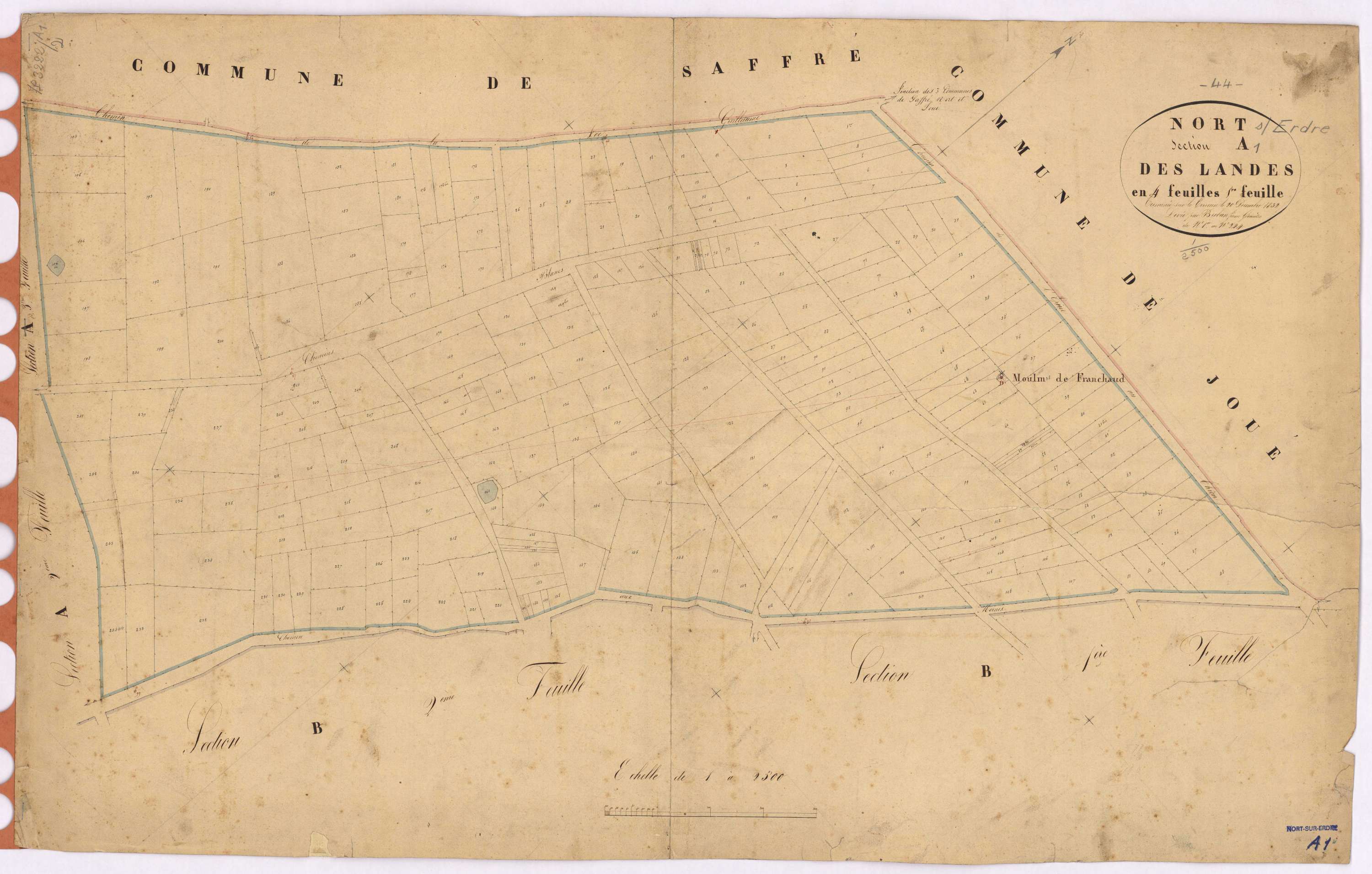 Nort-sur-Erdre - Section A1 Landes (section des) ; 1-244