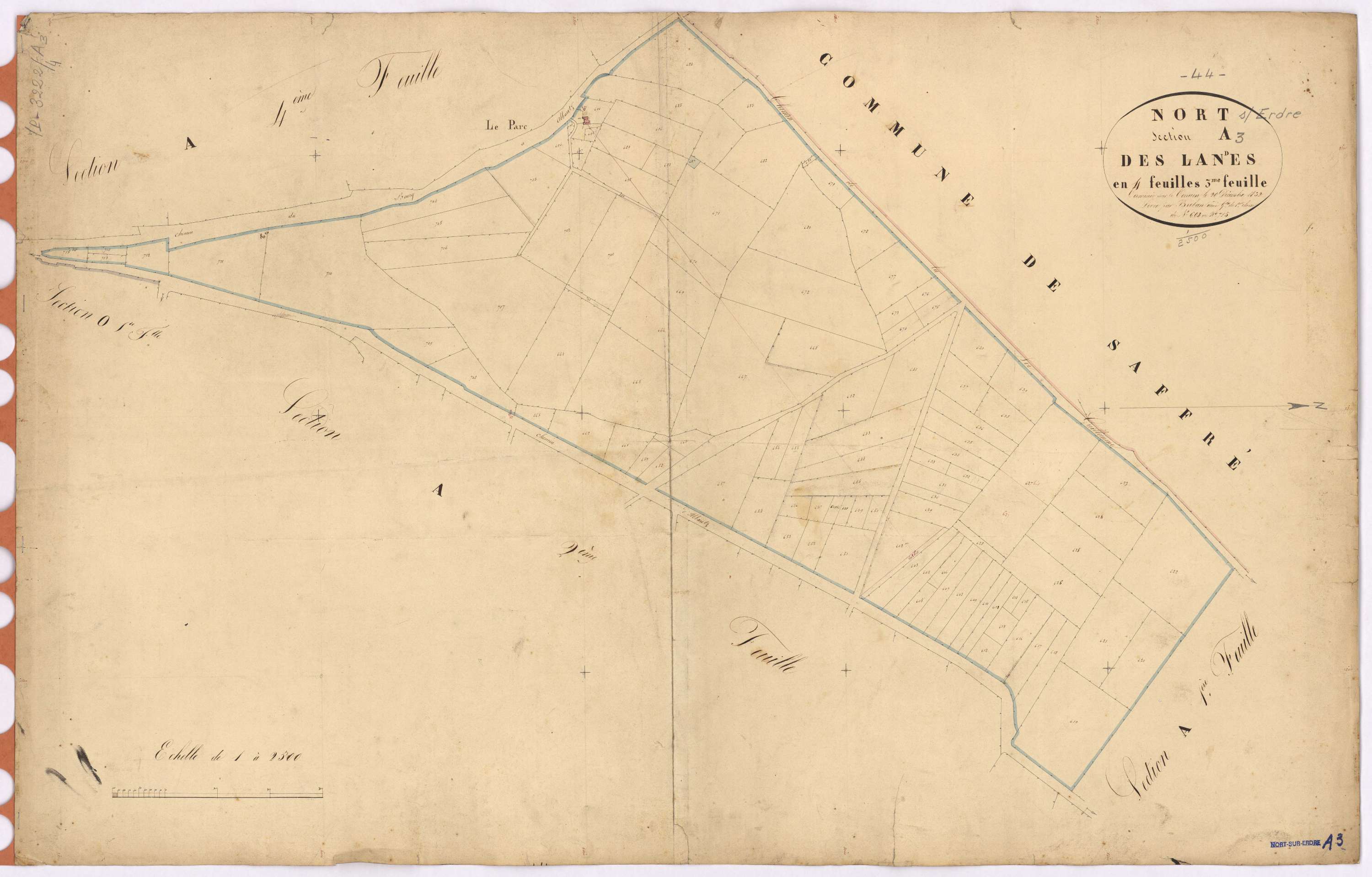 Nort-sur-Erdre - Section A3 Landes (section des) ; 602-715