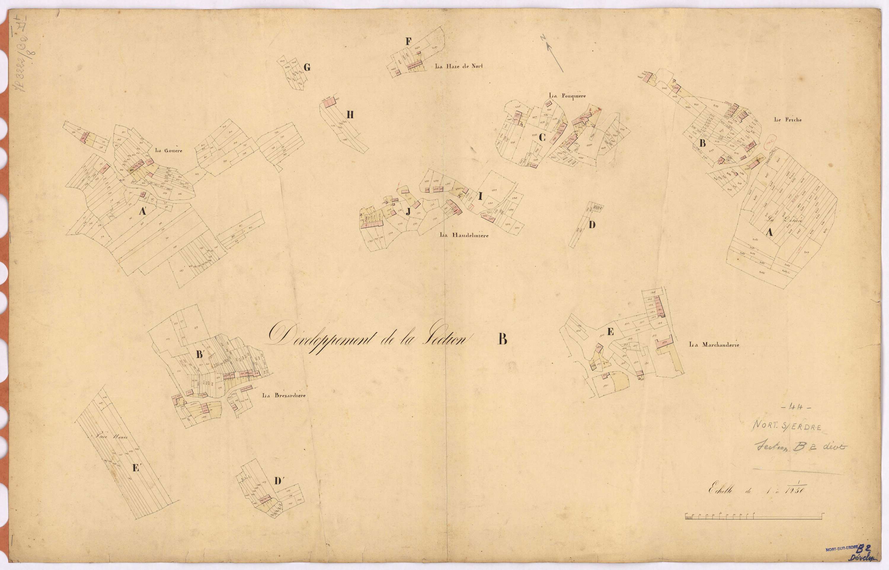 Nort-sur-Erdre - Section B2 (développement) Friche (section du) ; 1241-2667 ; développement des parties A à J