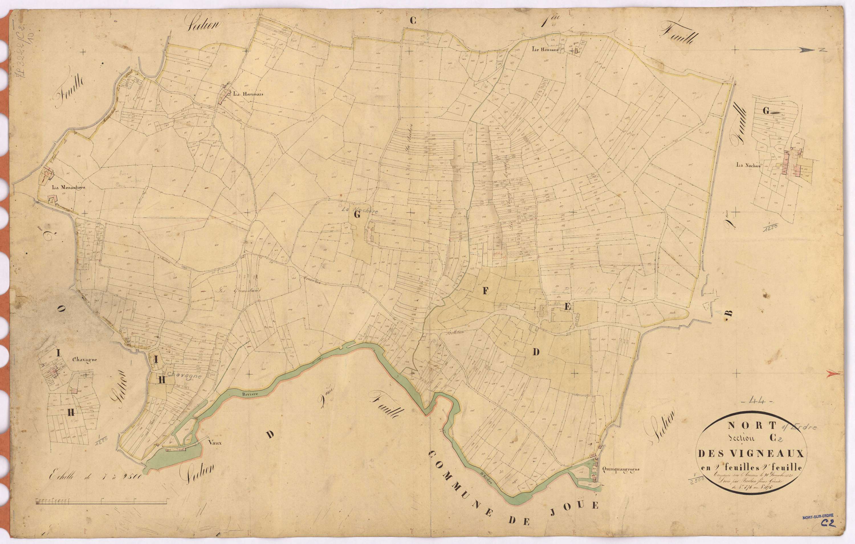 Nort-sur-Erdre - Section C2 Vigneaux (section des) ; 876-1875