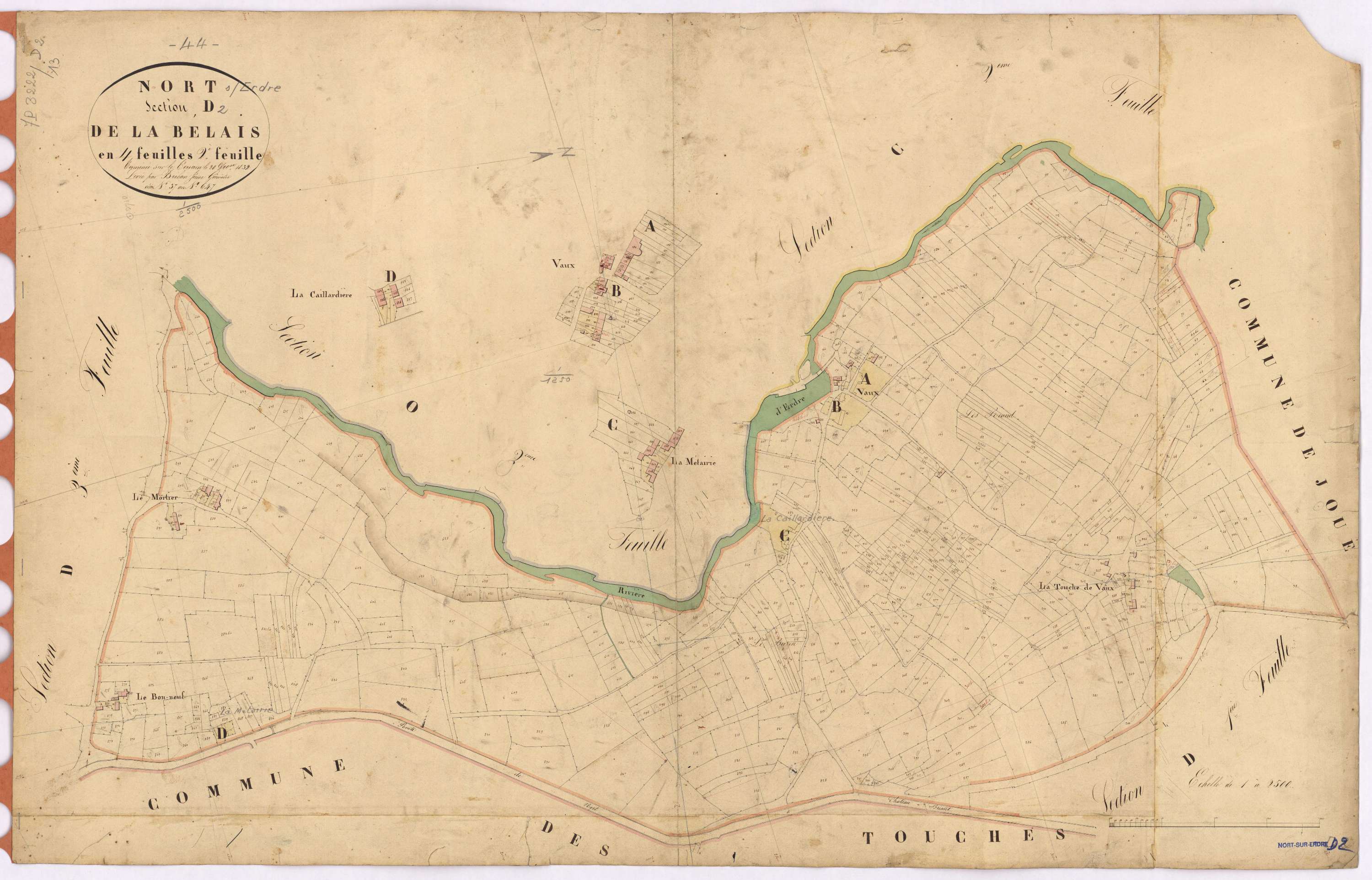 Nort-sur-Erdre - Section D2 Bélais (section de La) ; 37-647