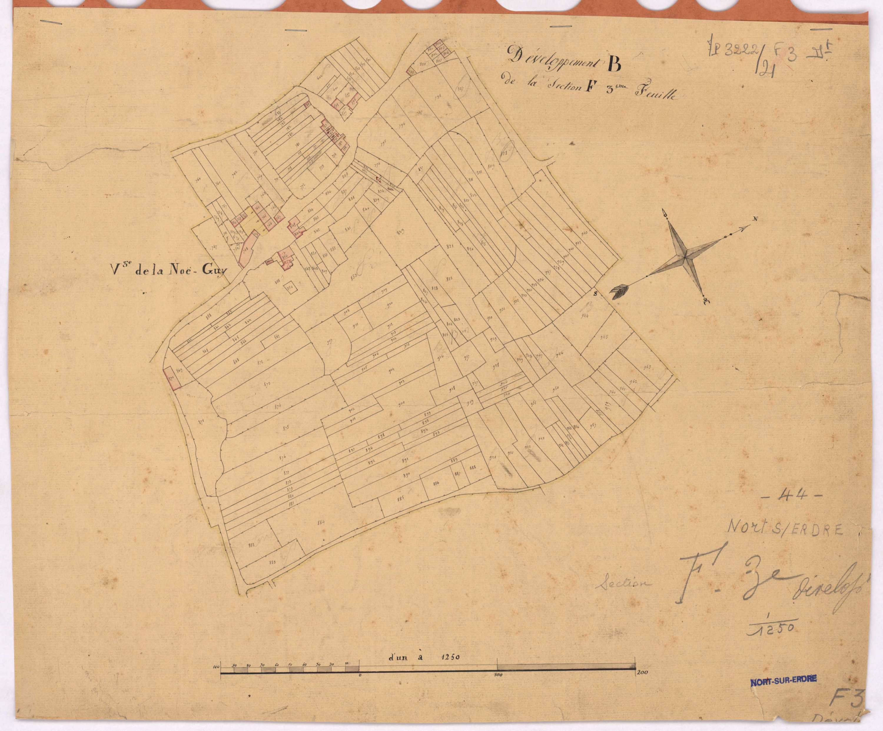 Nort-sur-Erdre - Section F3 (développement) Tomblehoux (section de La) ; 532-1701 ; développement du village de la Noë-Guy