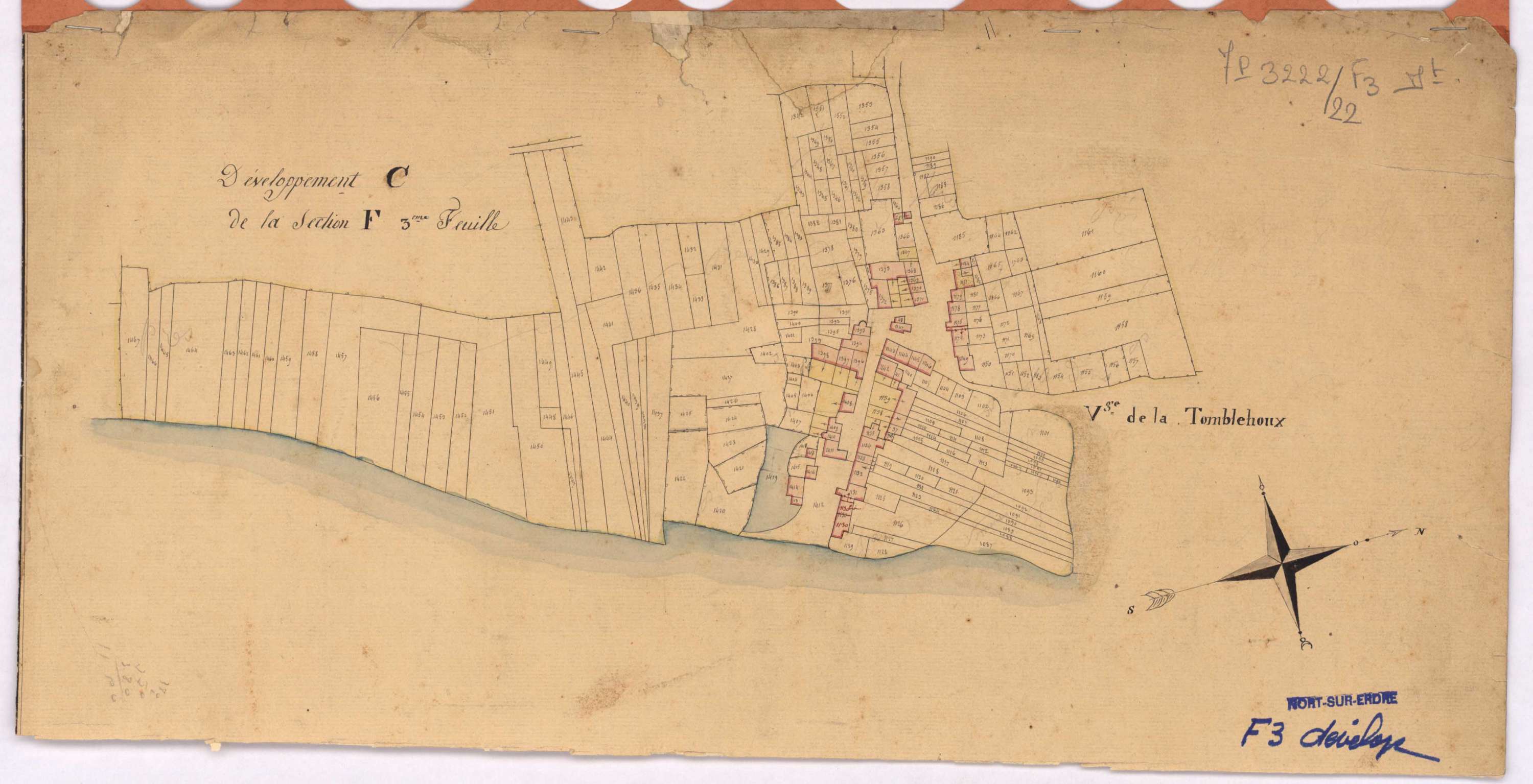 Nort-sur-Erdre - Section F3 (développement) Tomblehoux (section de La) ; 532-1701 ; développement du village de La Tomblehoux