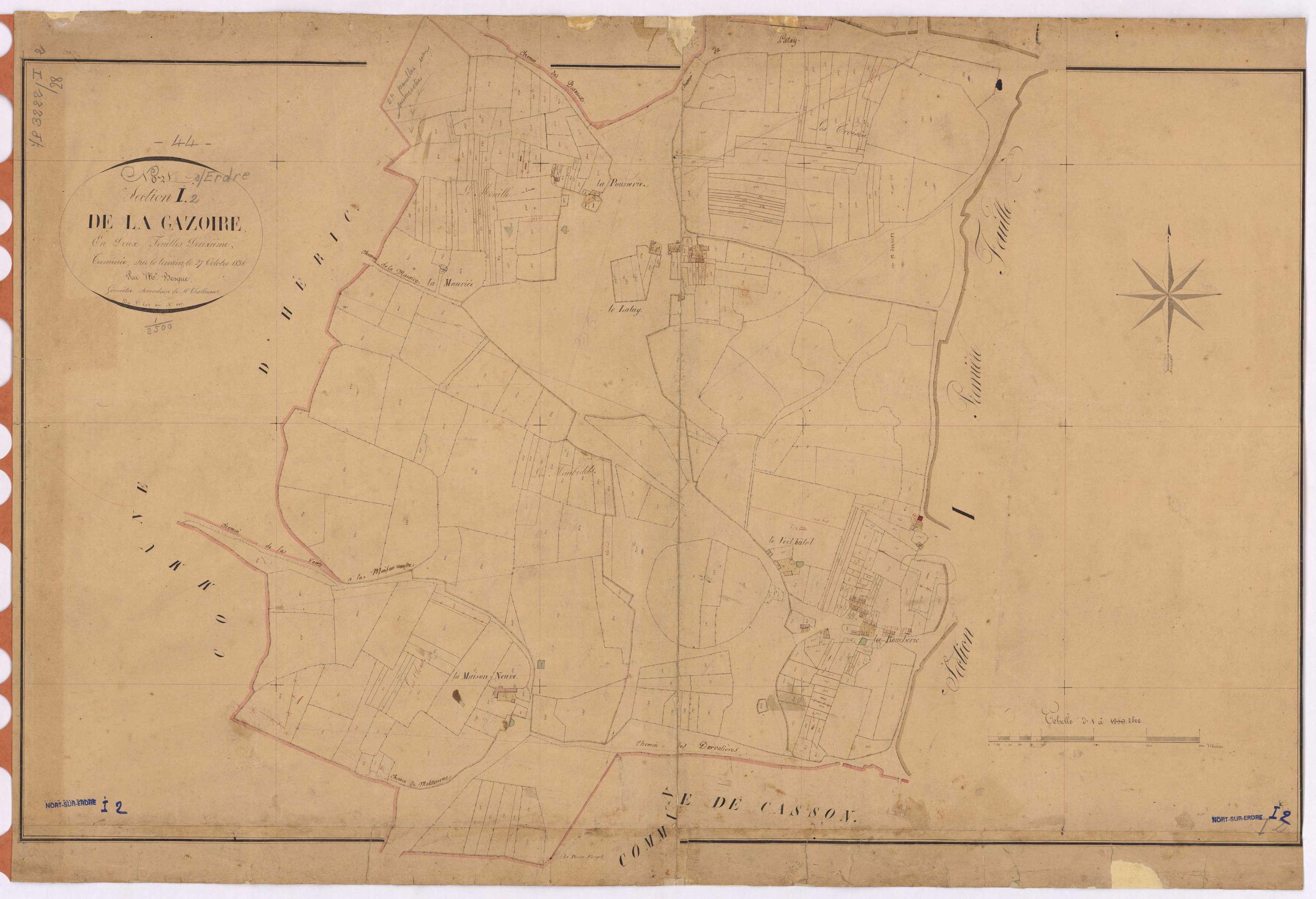 Nort-sur-Erdre - Section I2 Gazoire (section de La) ; 605-987