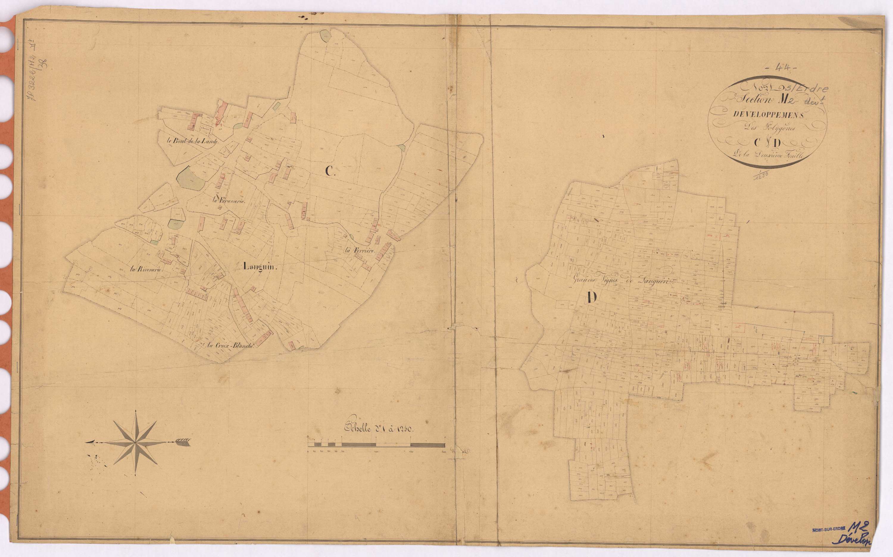 Nort-sur-Erdre - Section M2 (développement) Languin (section de) ; 882-2207 ; développement des polygônes C et D