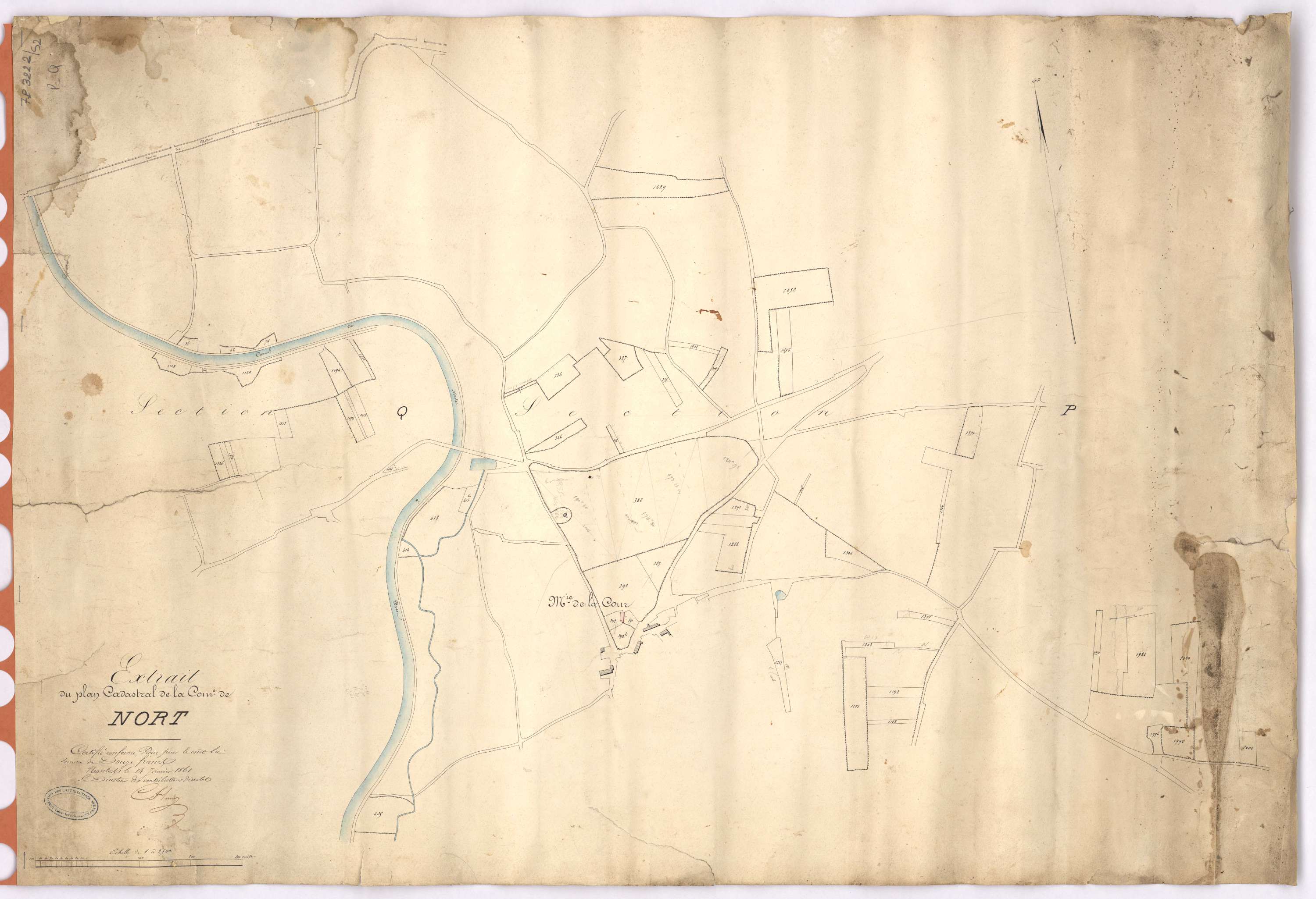 Nort-sur-Erdre - Section P Q Extrait du plan cadastral des sections P et Q