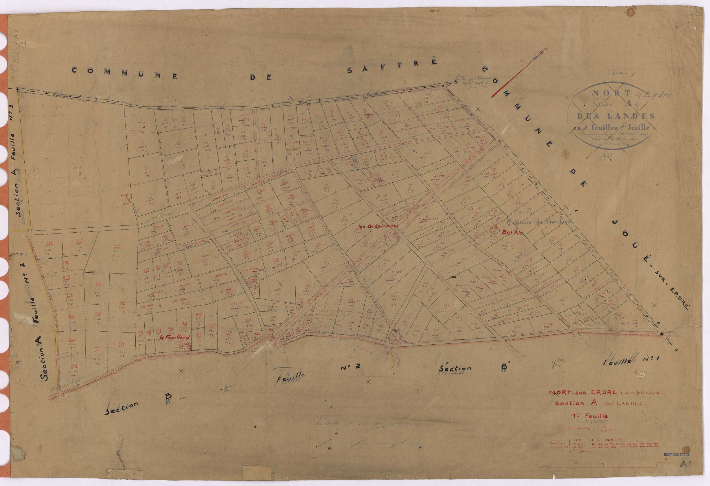 Nort-sur-Erdre - Section A1 Landes (section des) ; 1-249