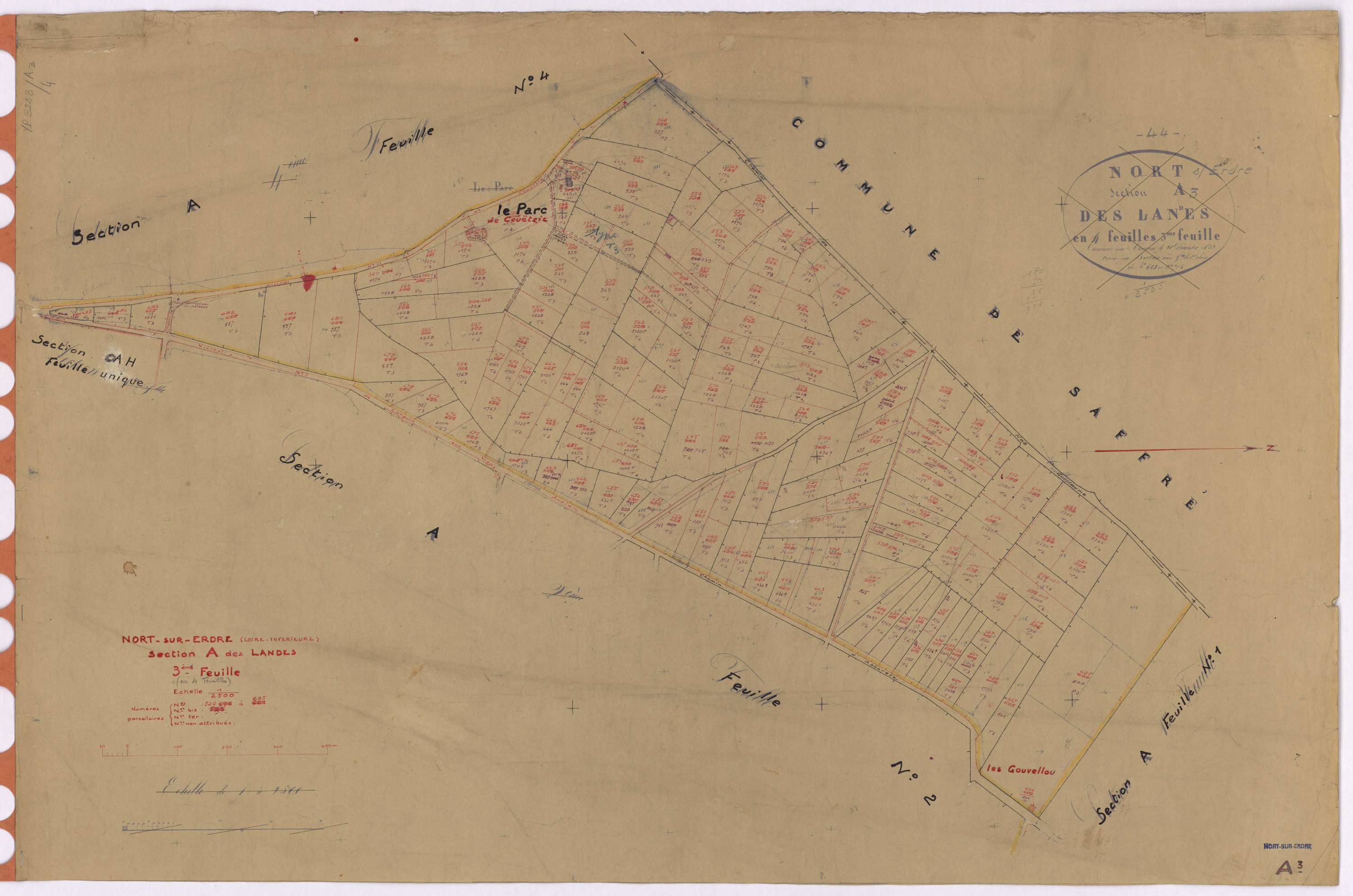 Nort-sur-Erdre - Section A3 Landes (section des) ; 520-685