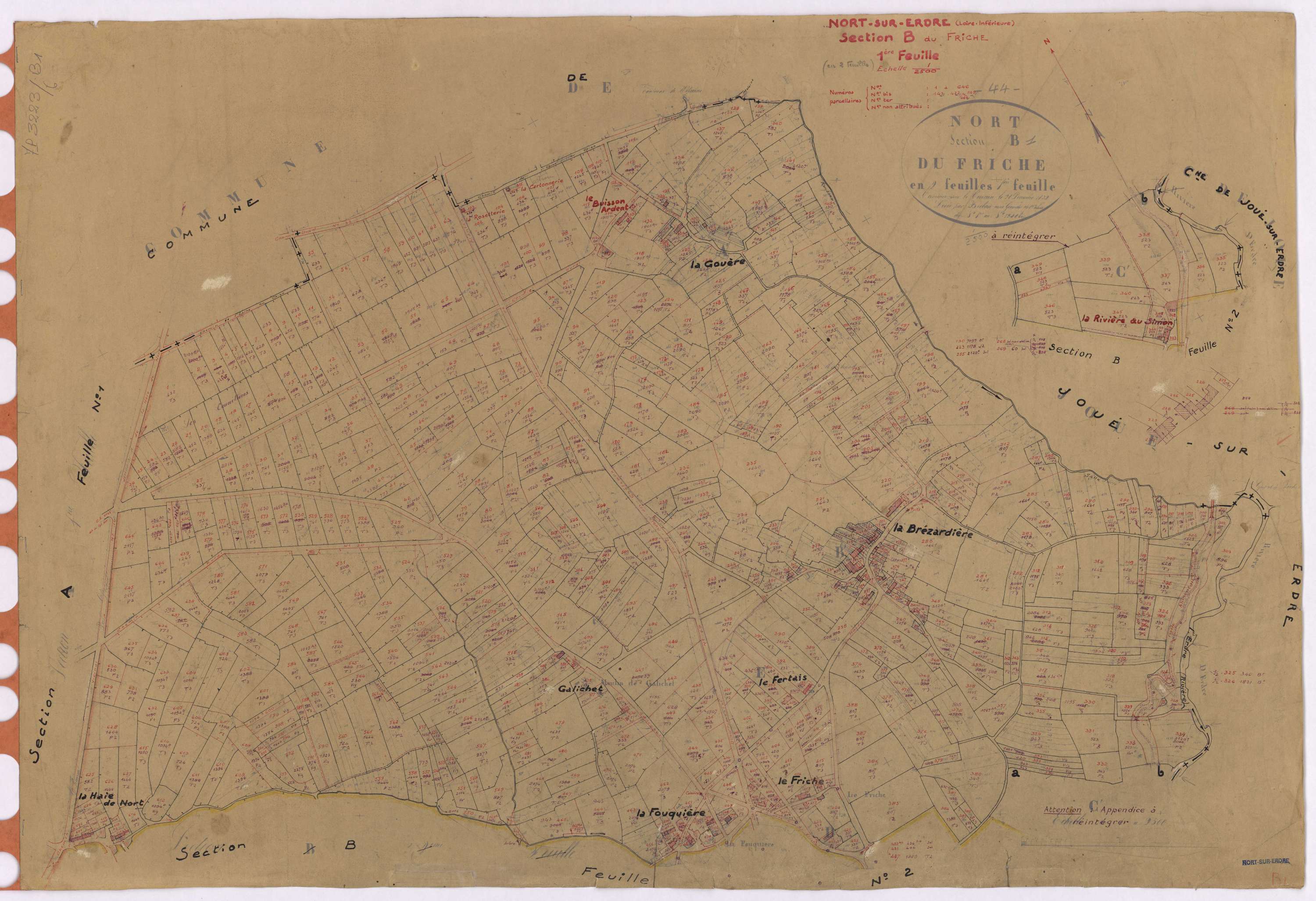 Nort-sur-Erdre - Section B1 Friche (section du) ; 1-646