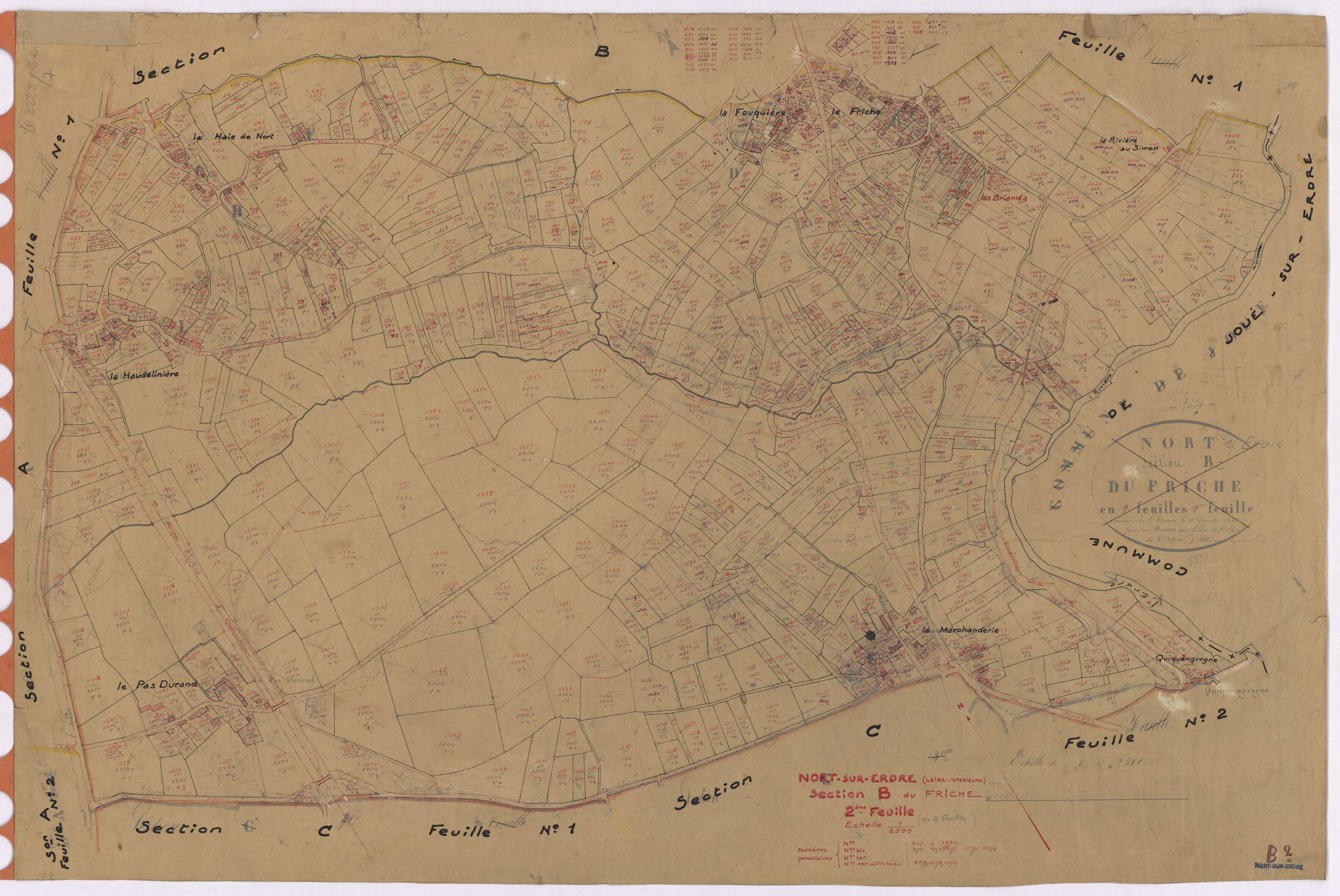 Nort-sur-Erdre - Section B2 Friche (section du) ; 647-1390