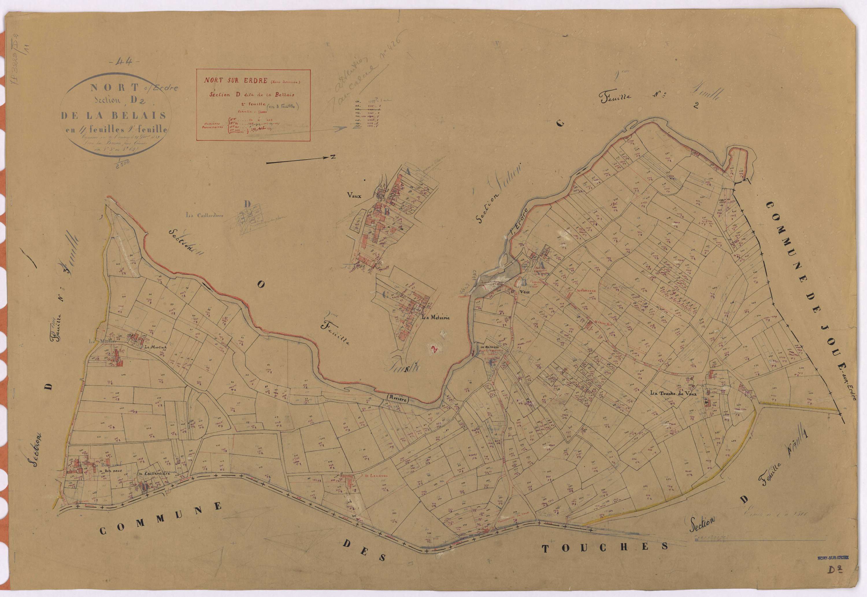 Nort-sur-Erdre - Section D2 Bellais (section de La) ; 34-463