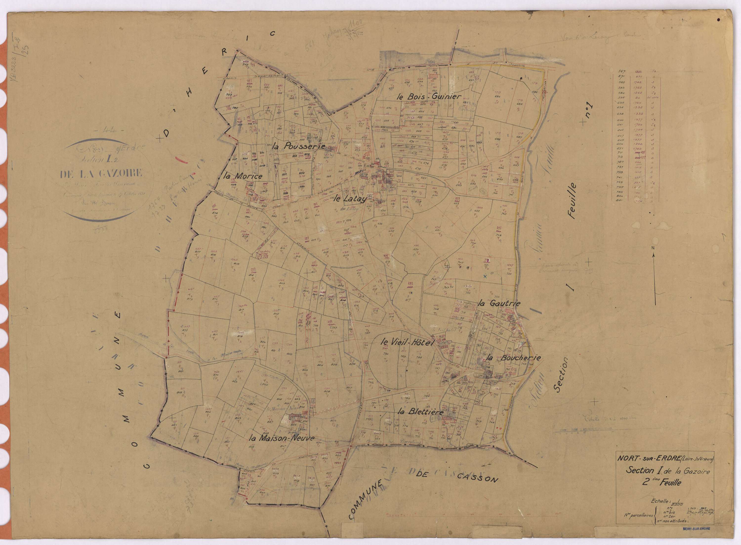 Nort-sur-Erdre - Section I2 Gazoire (section de La) ; 549-907