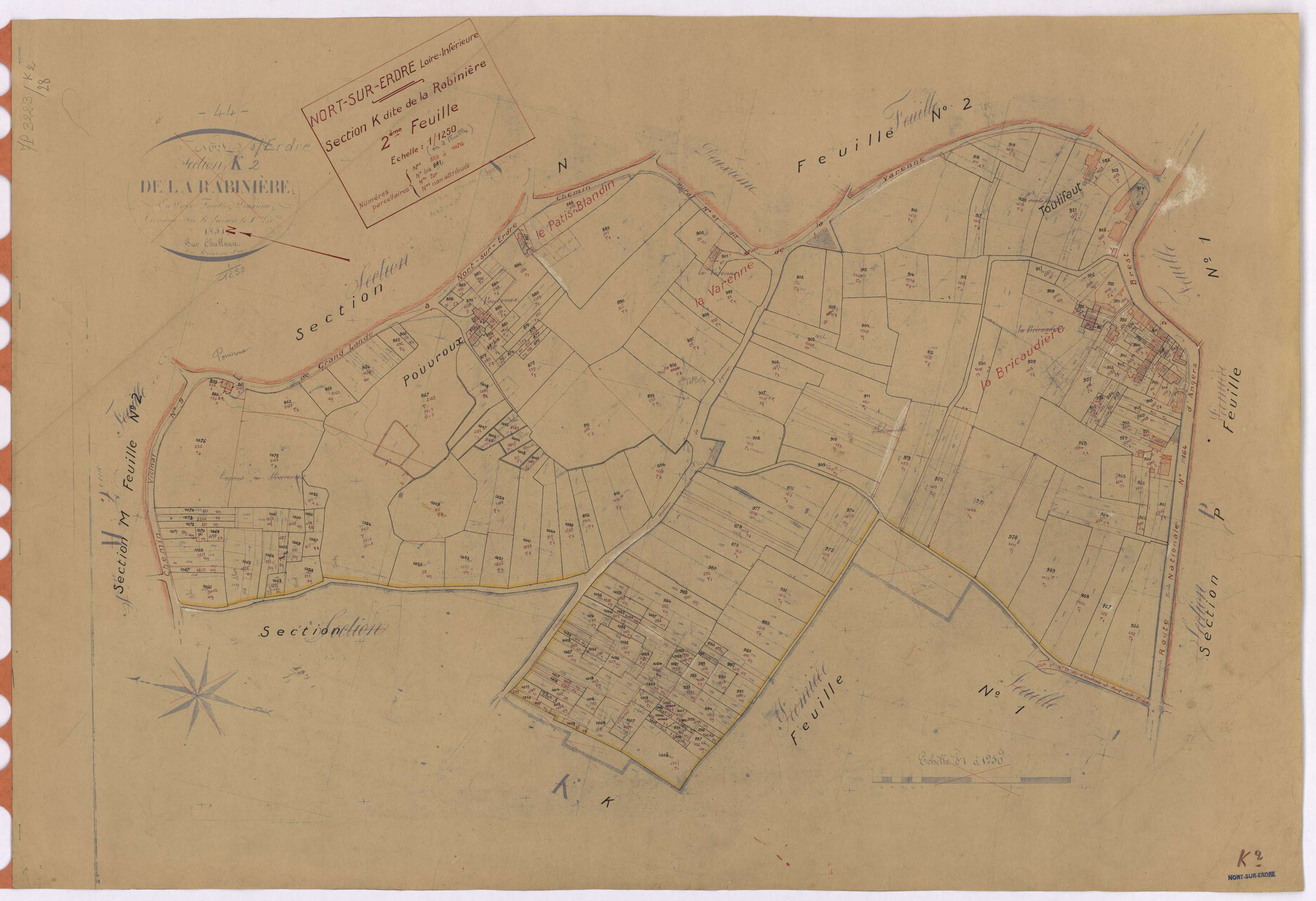 Nort-sur-Erdre - Section K2 Rabinière (section de La) ; 859-1076