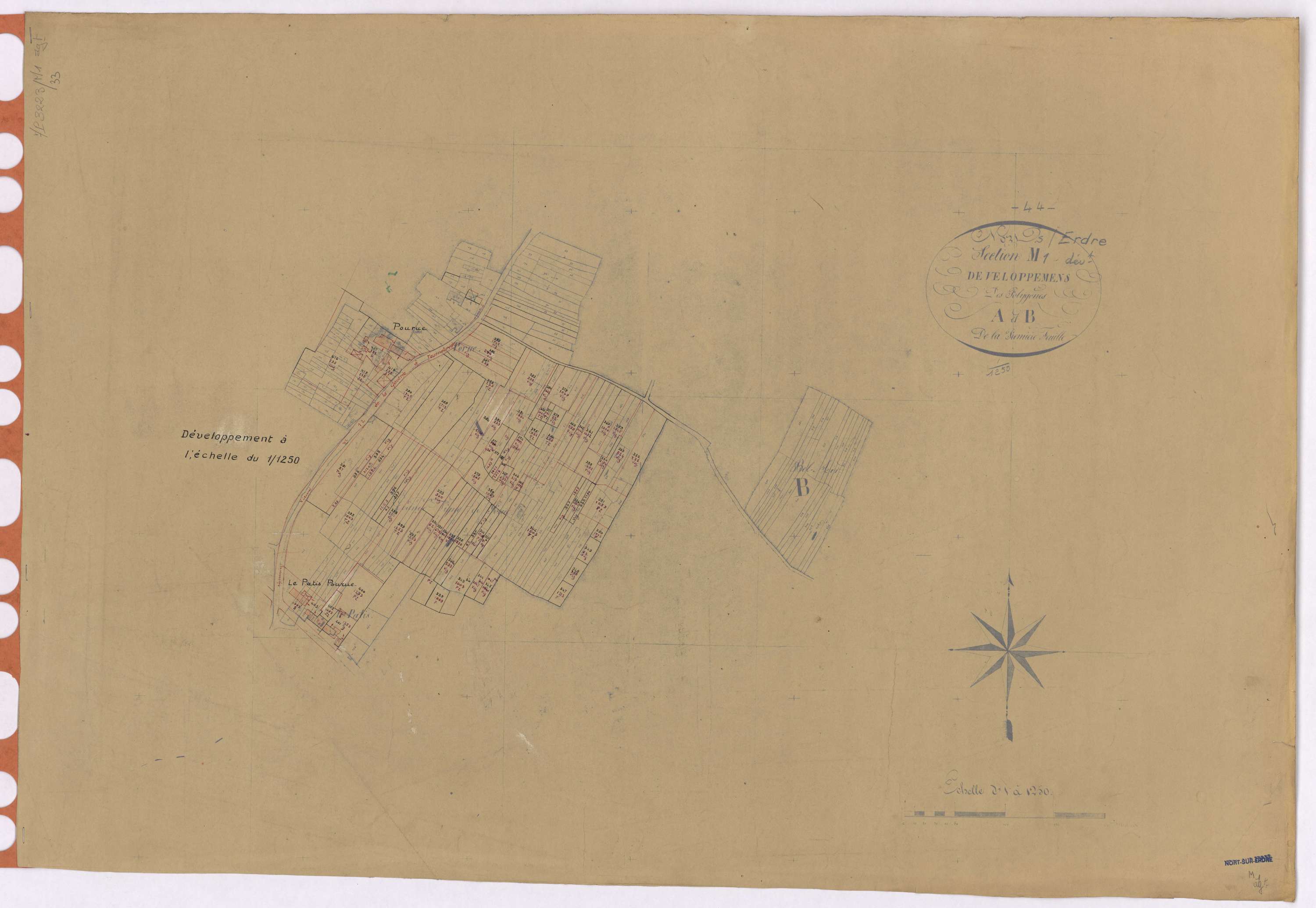 Nort-sur-Erdre - Section M1 (développement) Languin (section de) ; 1-481 ; développement de la partie A