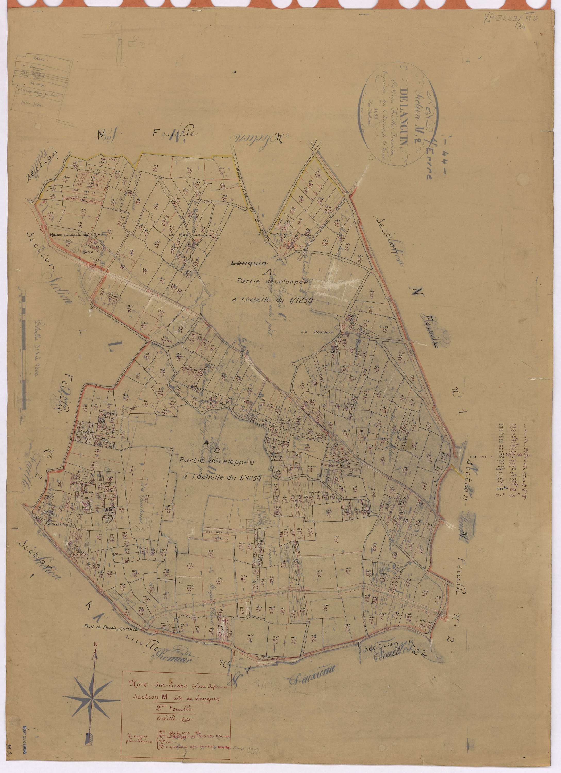 Nort-sur-Erdre - Section M2 Languin (section de) ; 482-1234