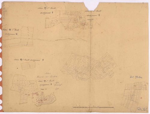 Nort-sur-Erdre - Section Q1 Q2 (développement) Bellerie (section de La) ; 1-885 ; 886-1714 ; développement des villages de Sobidin, de Gorion et de diverses parcelles