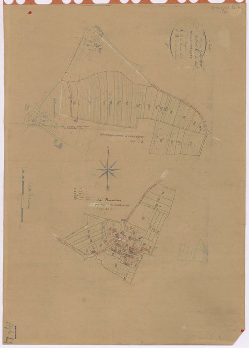 Nort-sur-Erdre - Section L1 L2 (développement) Provostière (section de La) ; 1-401 ; 402-697 ; développement du village de La Provostière et de diverses parcelles