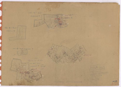 Nort-sur-Erdre - Section Q1 Q2 (développement) Bellerie (section de La) ; 1-334 ; 335-718 ; développement des villages de Sobidin, de Gorion et de diverses parcelles