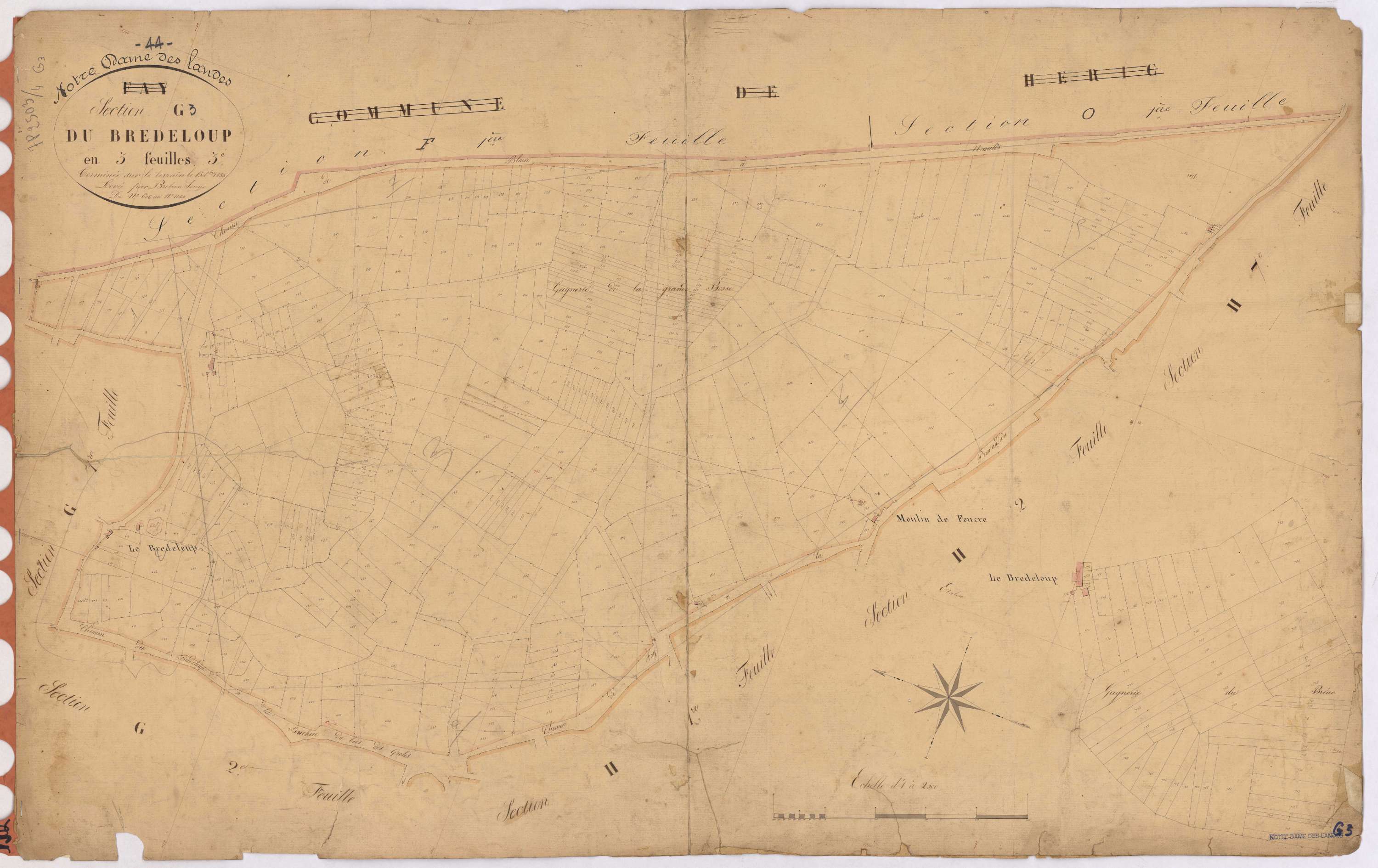 Notre-Dame-des-Landes - Section G3 Bredeloup (section du) ; 608-1054
