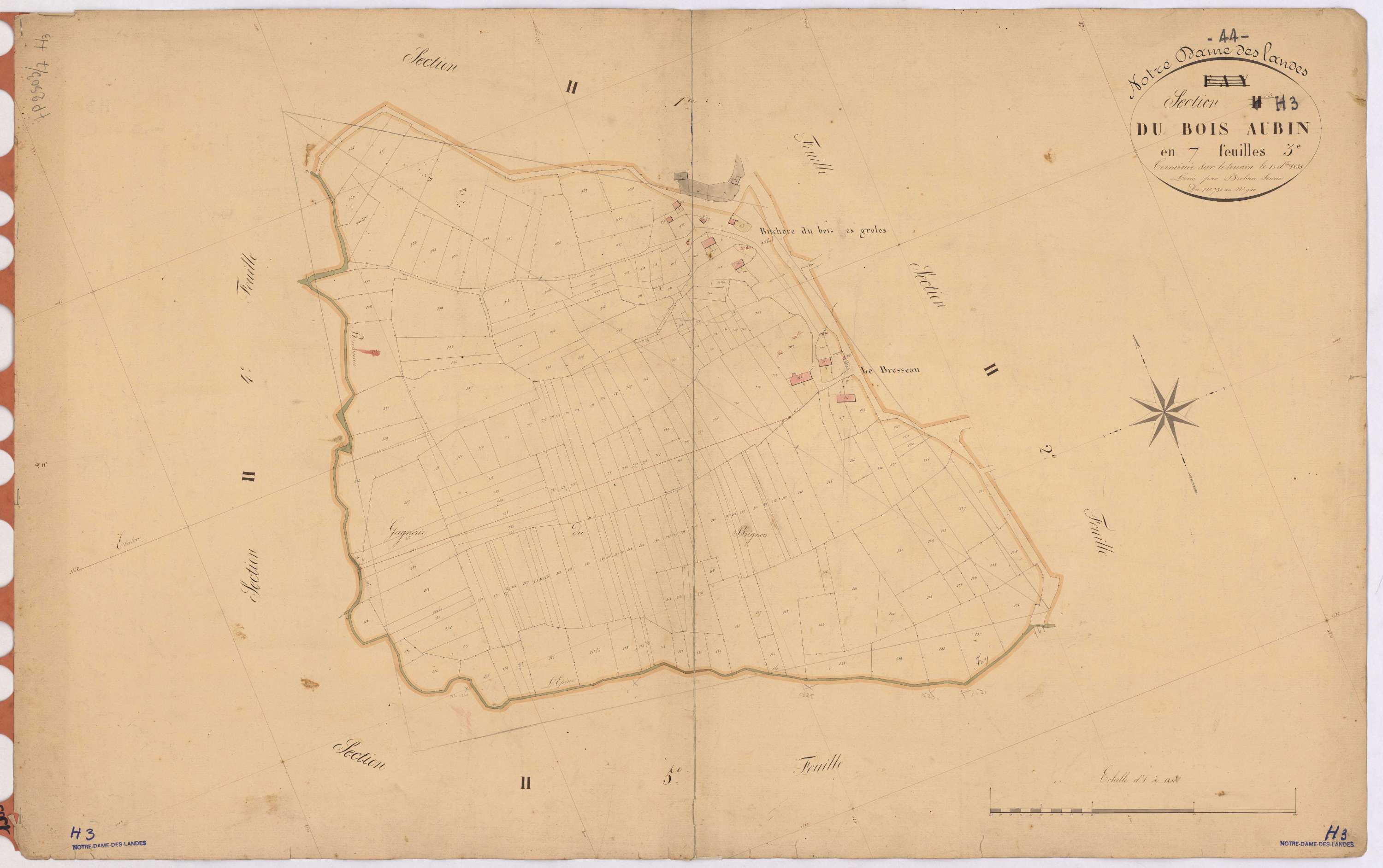 Notre-Dame-des-Landes - Section H3 Bois Aubin (section du) ; 738-940