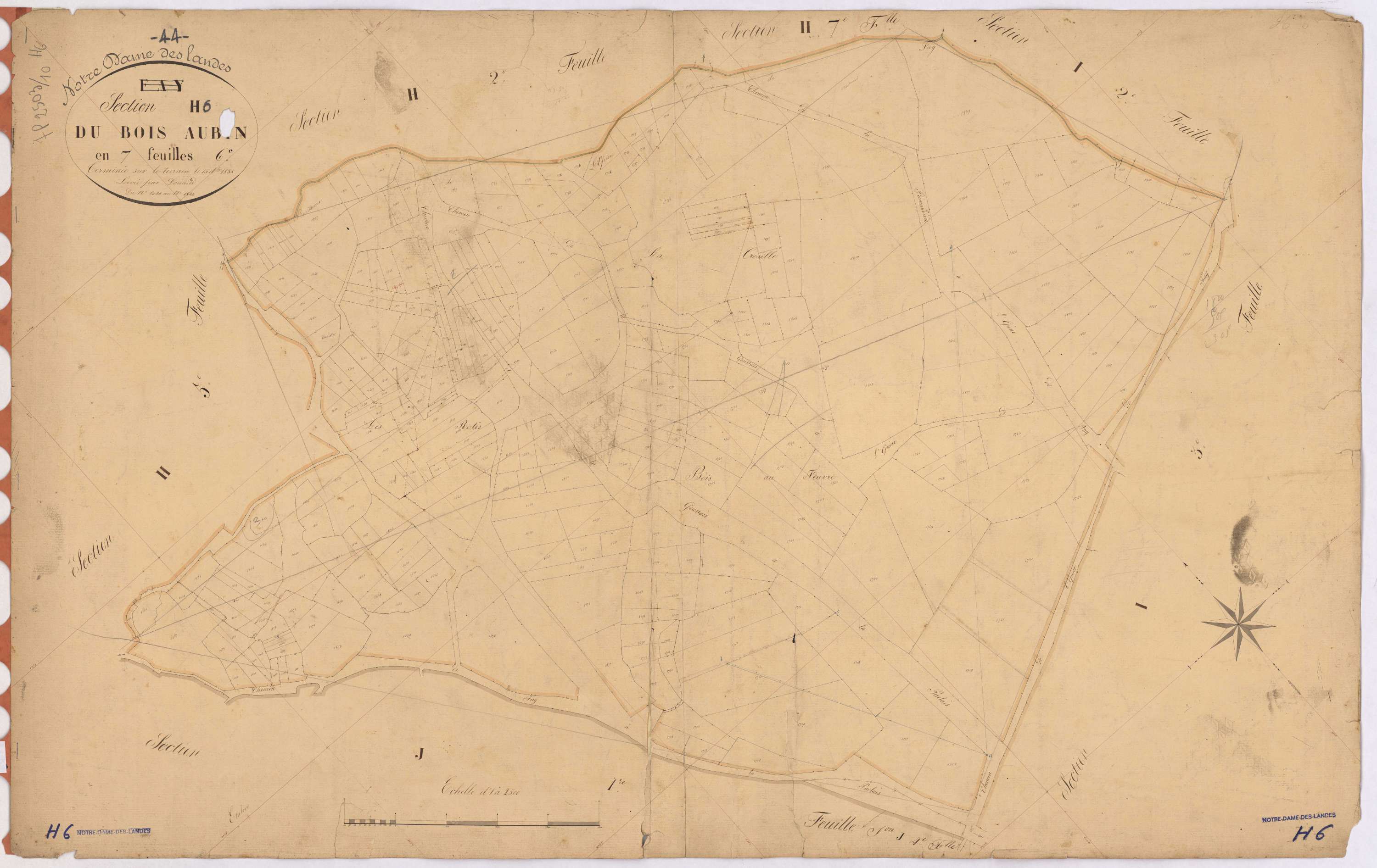 Notre-Dame-des-Landes - Section H6 Bois Aubin (section du) ; 1544-1840