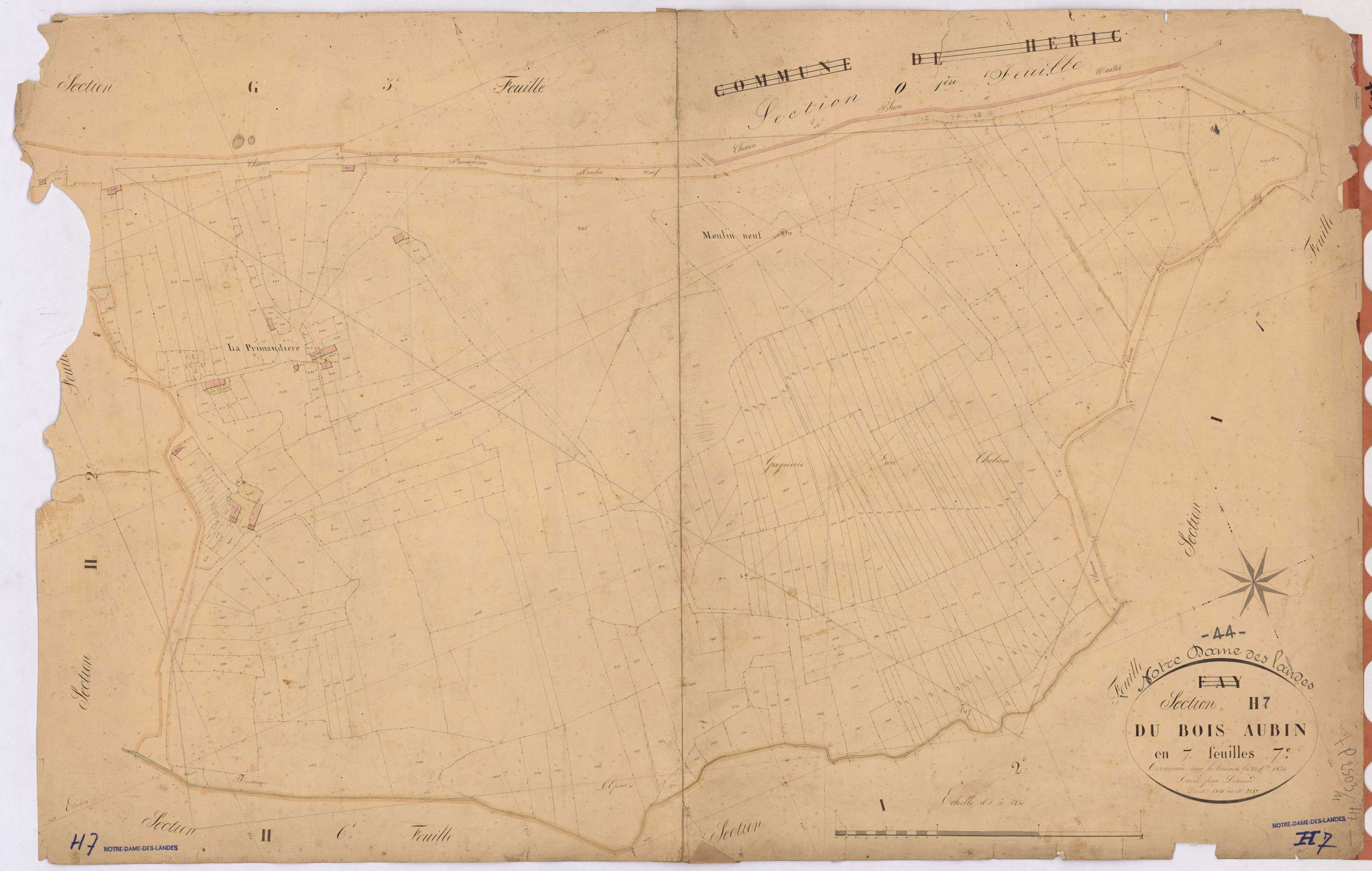 Notre-Dame-des-Landes - Section H7 Bois Aubin (section du) ; 1841-2137
