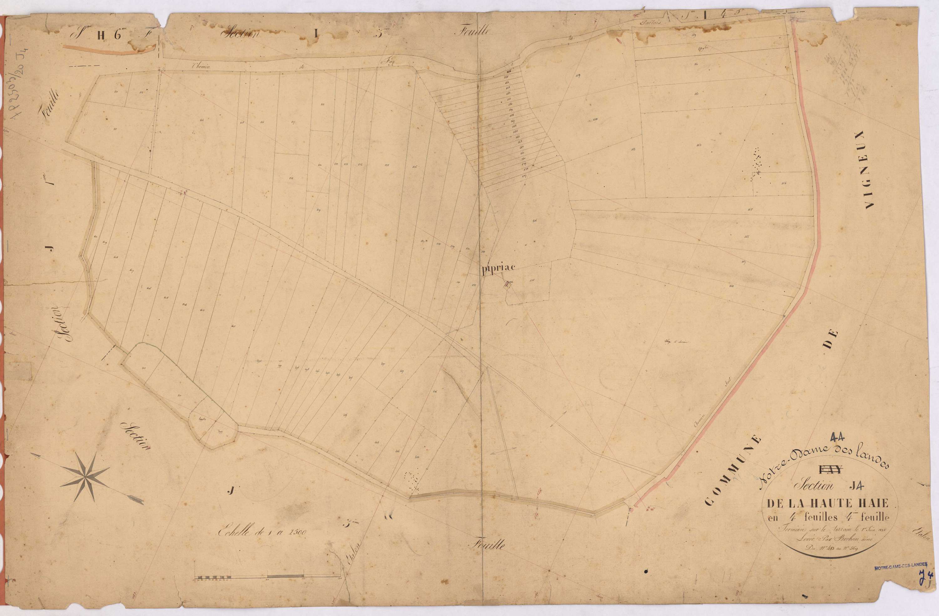 Notre-Dame-des-Landes - Section J4 Haute Haie (section de La) ; 483-569
