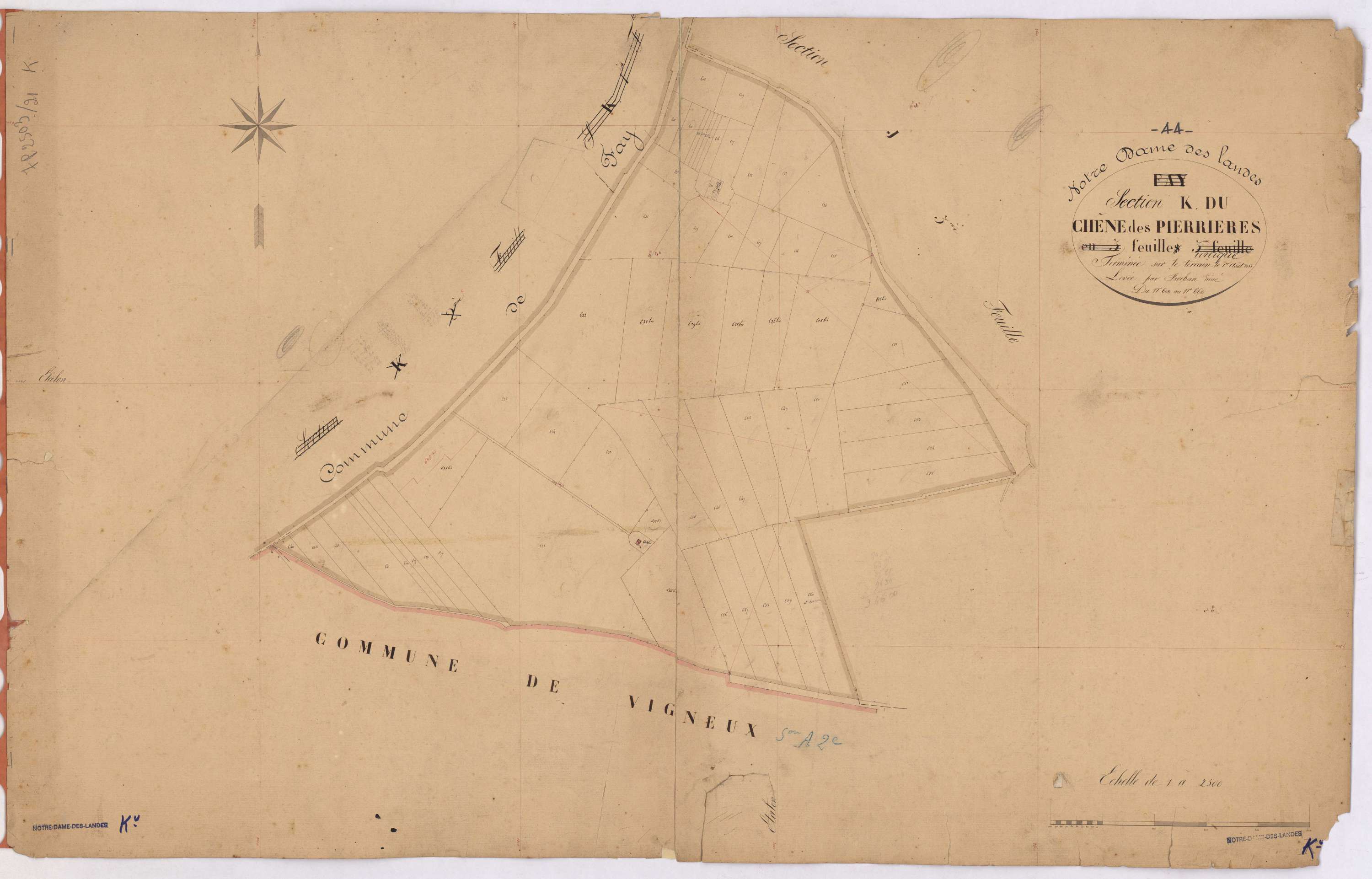 Notre-Dame-des-Landes - Section K Chêne des Pierrières (section du) ; 608-660