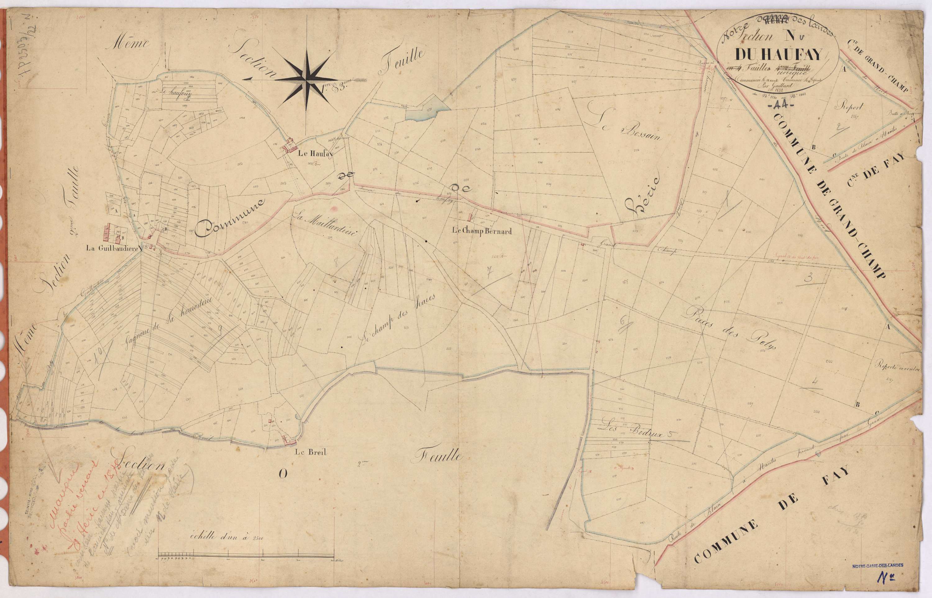 Notre-Dame-des-Landes - Section N Haufay (section du) ; 2520-2862