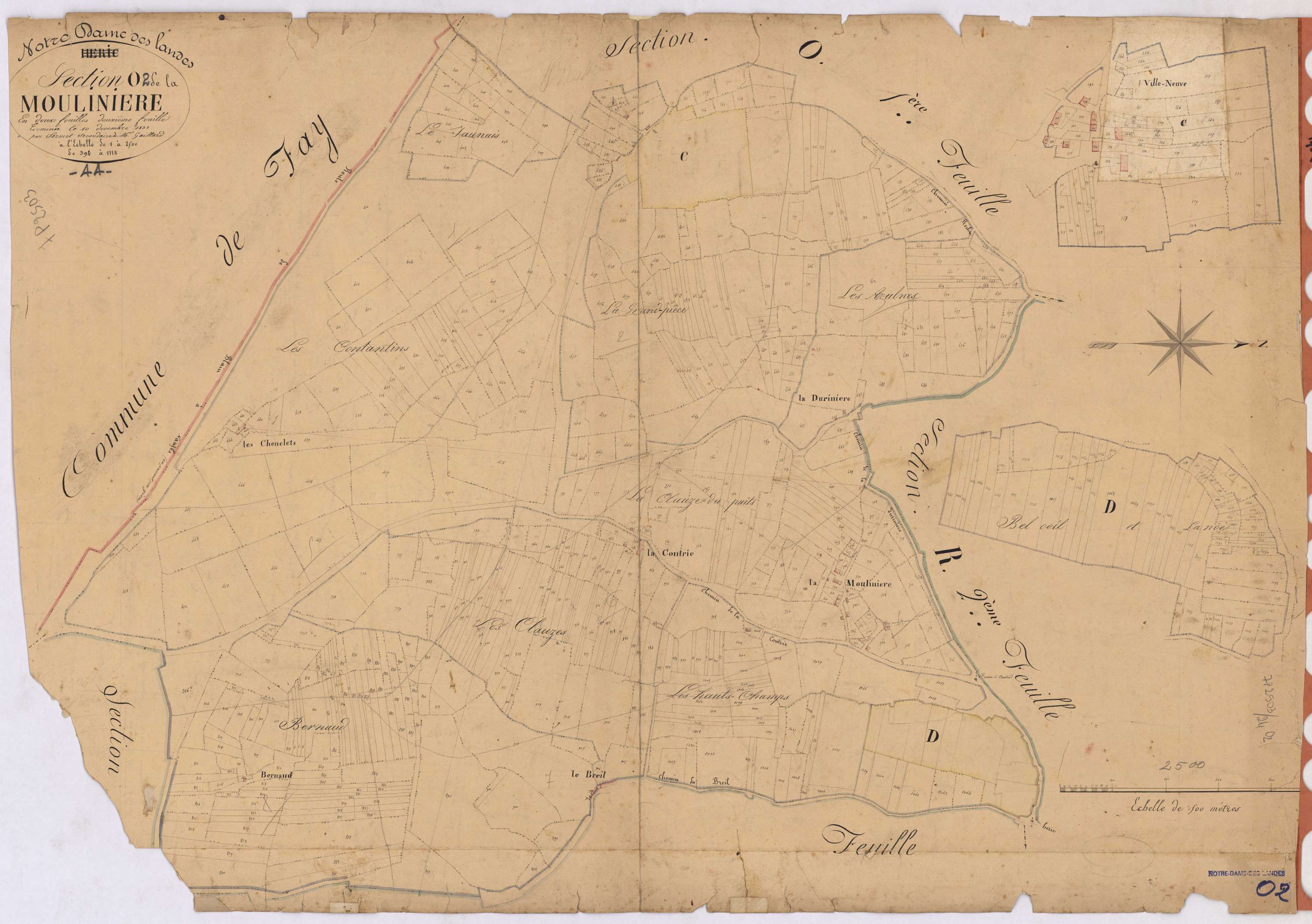 Notre-Dame-des-Landes - Section O2 Moulinière (section de La) ; 393-1118
