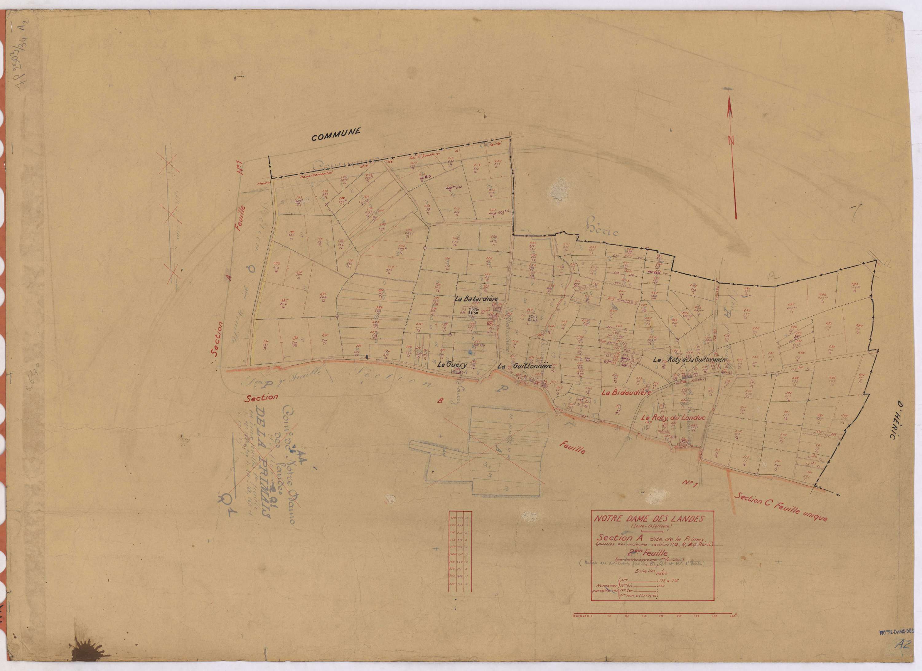 Notre-Dame-des-Landes - Section A2 Primay (section de La) ; 195-397