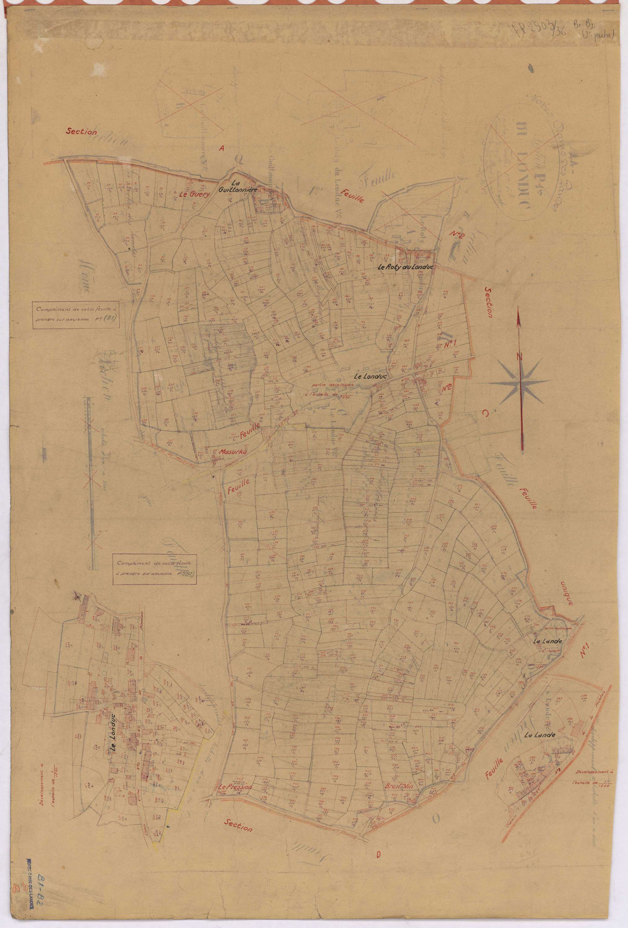 Notre-Dame-des-Landes - Section B1 B2 Londuc (section du) ; 1-431 ; 432-777