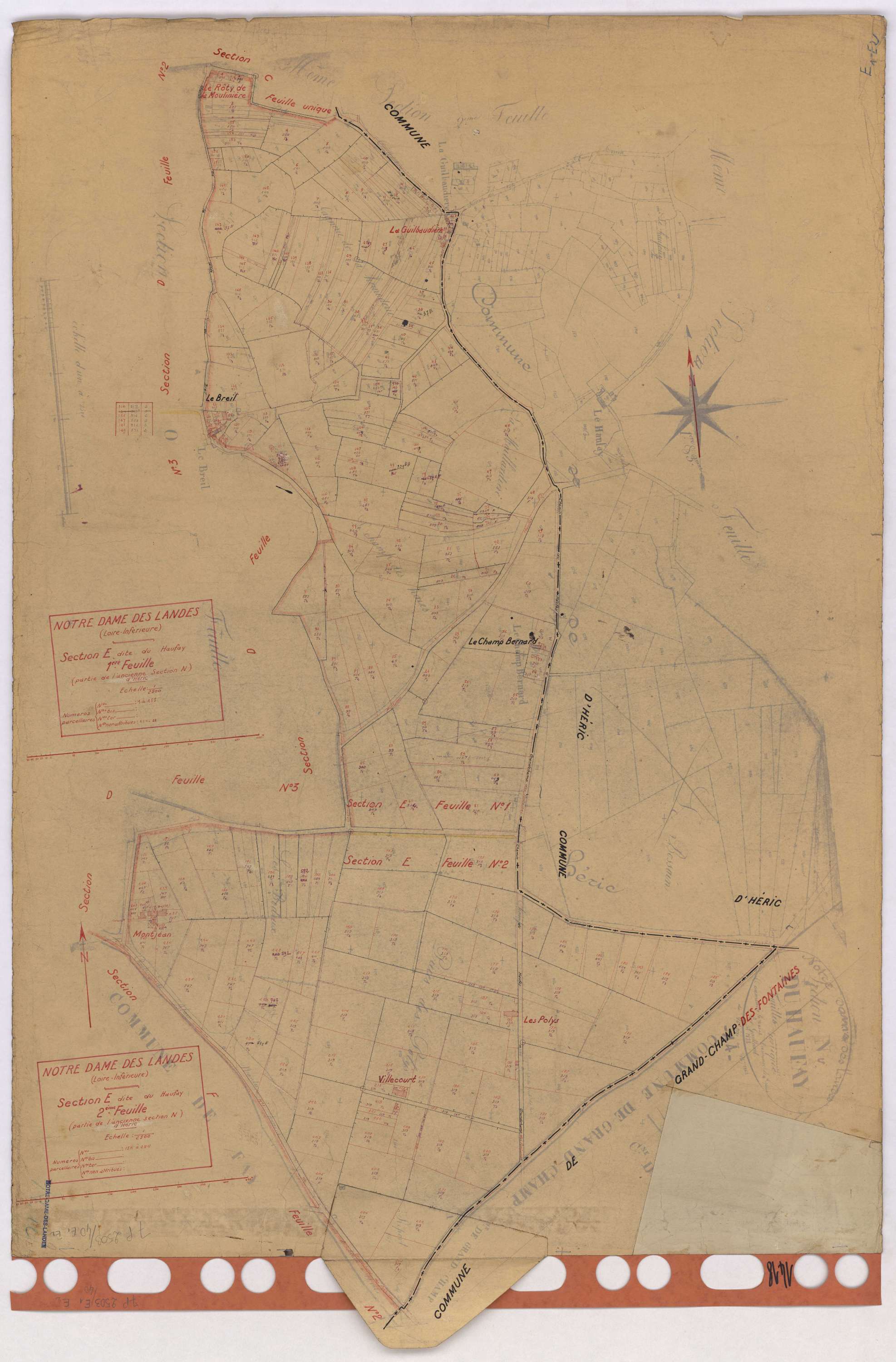 Notre-Dame-des-Landes - Section E1 E2 Haufay (section du) ; 1-155 ; 156-244